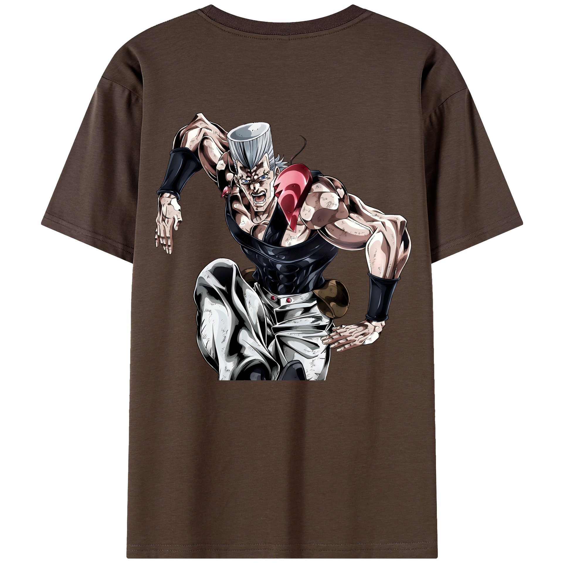 （画像用） ジョジョの奇妙な冒険 ジャン＝ピエール?ポルナレフ JoJo's Bizarre Adventure Jan Pierre Polnareff 綿100％半袖Tシャツ（背面プリント）