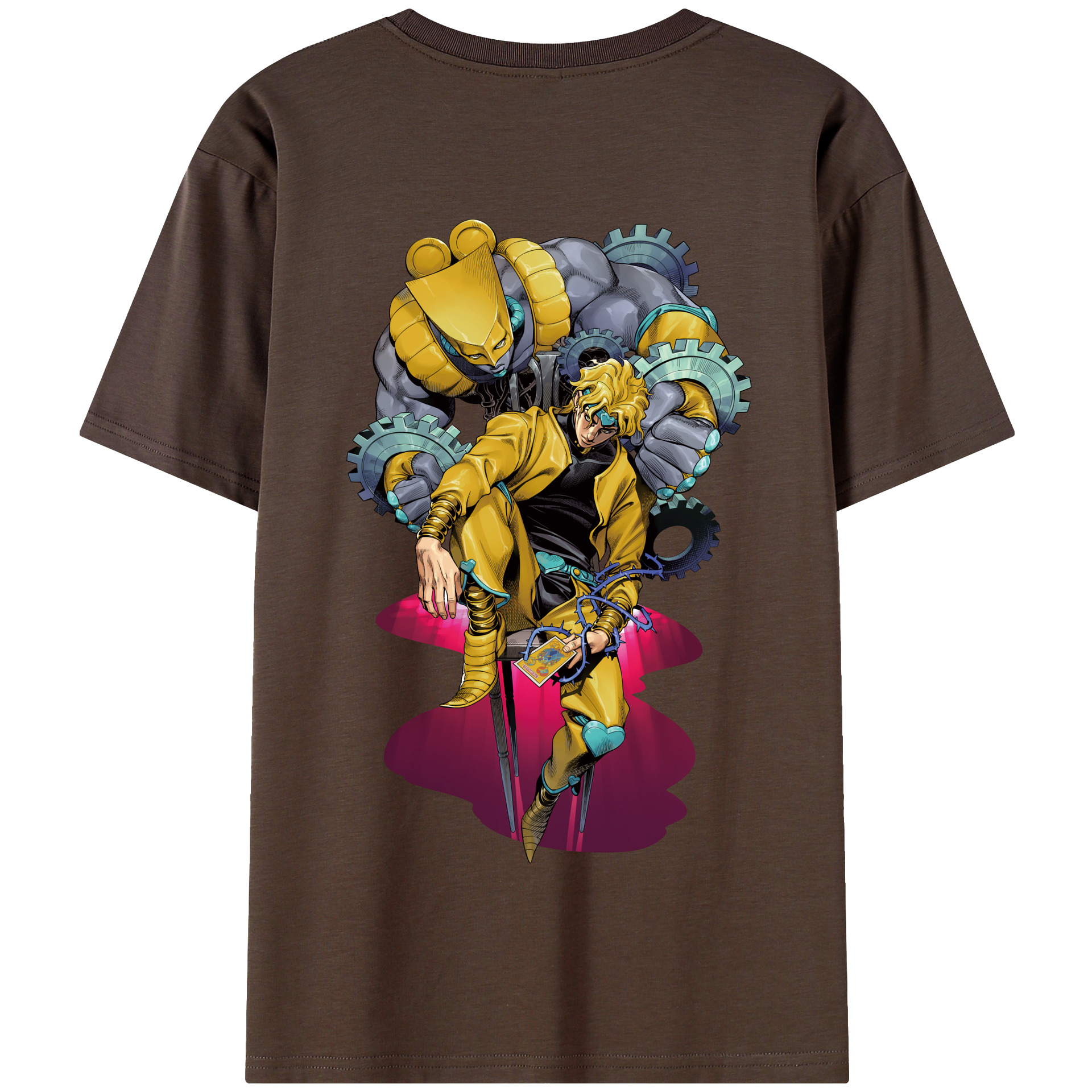 （画像用） ジョジョの奇妙な冒険 ディオ?ブランドー JoJo's Bizarre Adventure Dio Brando 綿100％半袖Tシャツ（背面プリント）
