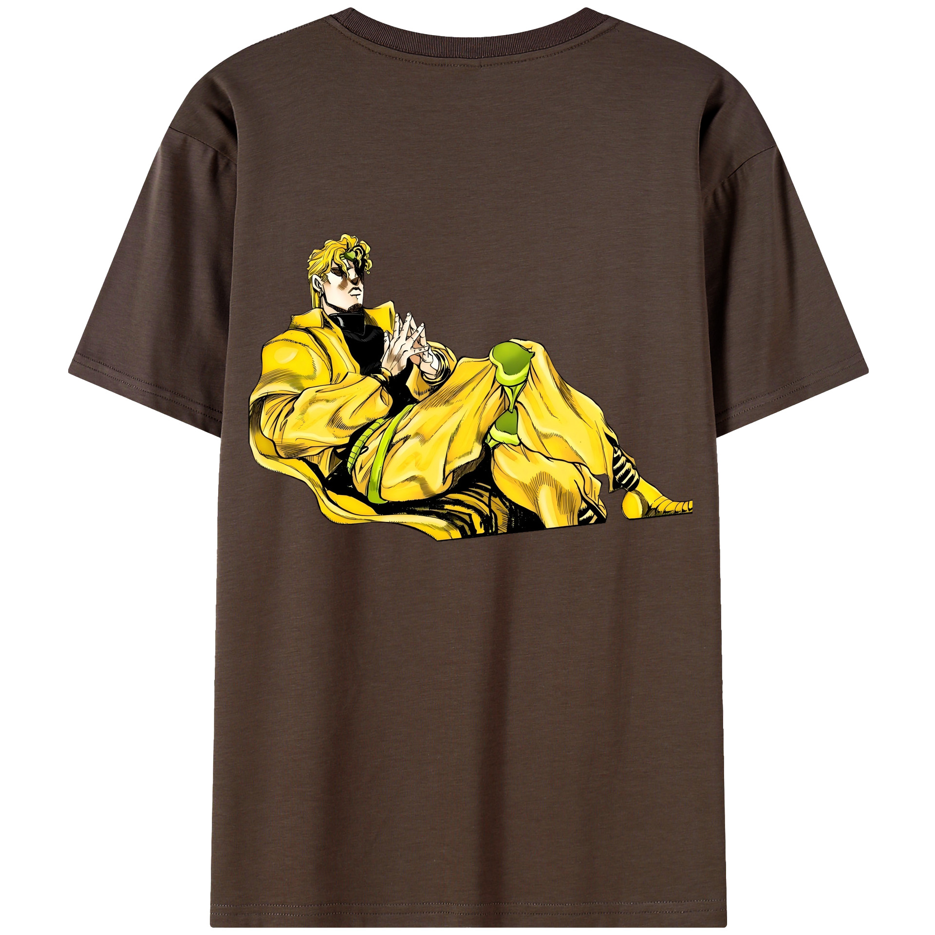 （画像用） ジョジョの奇妙な冒険 ディオ?ブランドー JoJo's Bizarre Adventure Dio Brando 綿100％半袖Tシャツ（背面プリント）