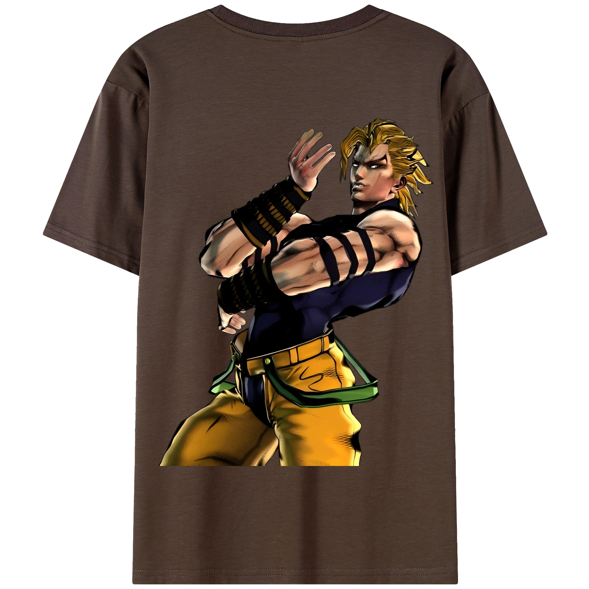 （画像用） ジョジョの奇妙な冒険 ディオ?ブランドー JoJo's Bizarre Adventure Dio Brando 綿100％半袖Tシャツ（背面プリント）