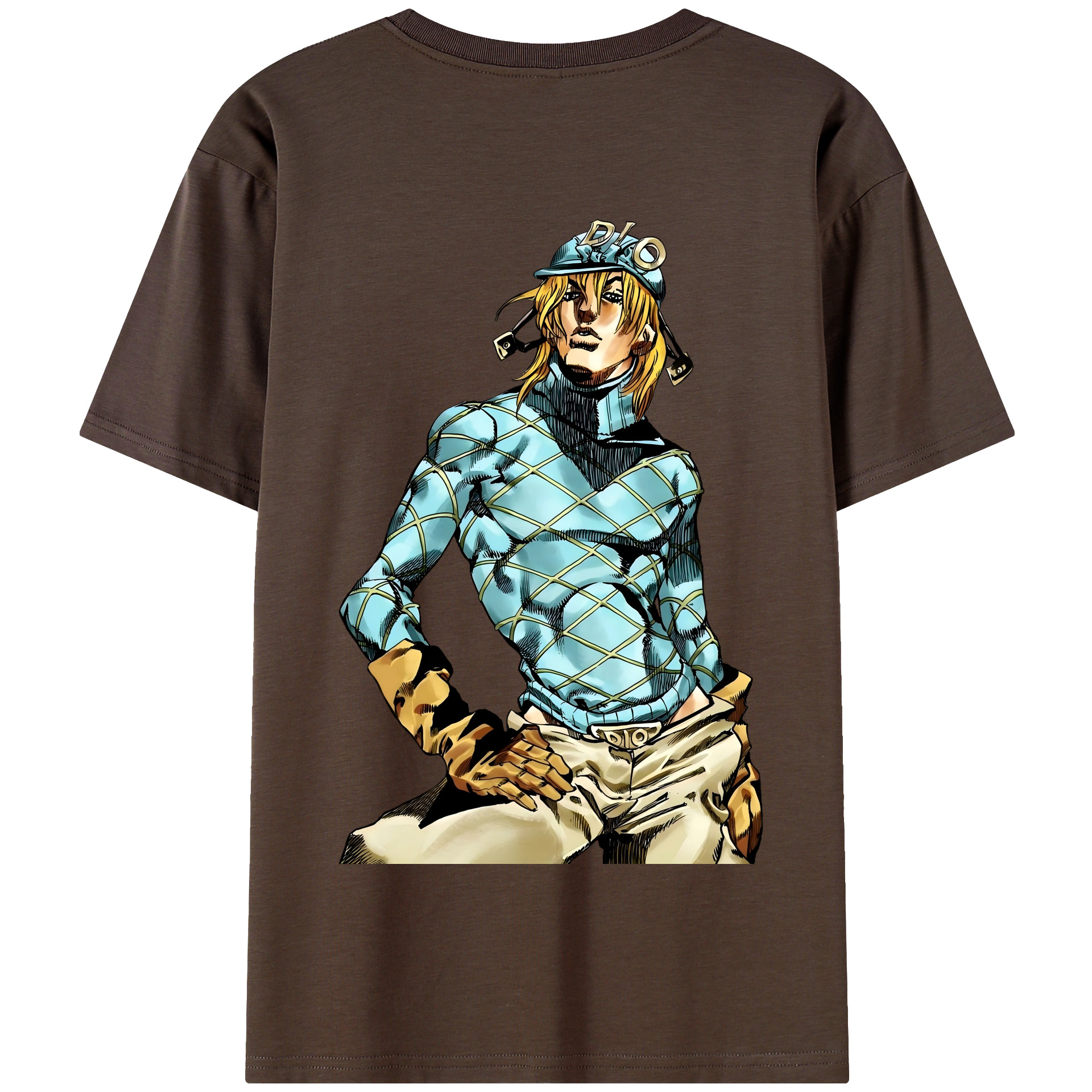 （画像用） ジョジョの奇妙な冒険 ディオ?ブランドー JoJo's Bizarre Adventure Dio Brando 綿100％半袖Tシャツ（背面プリント）
