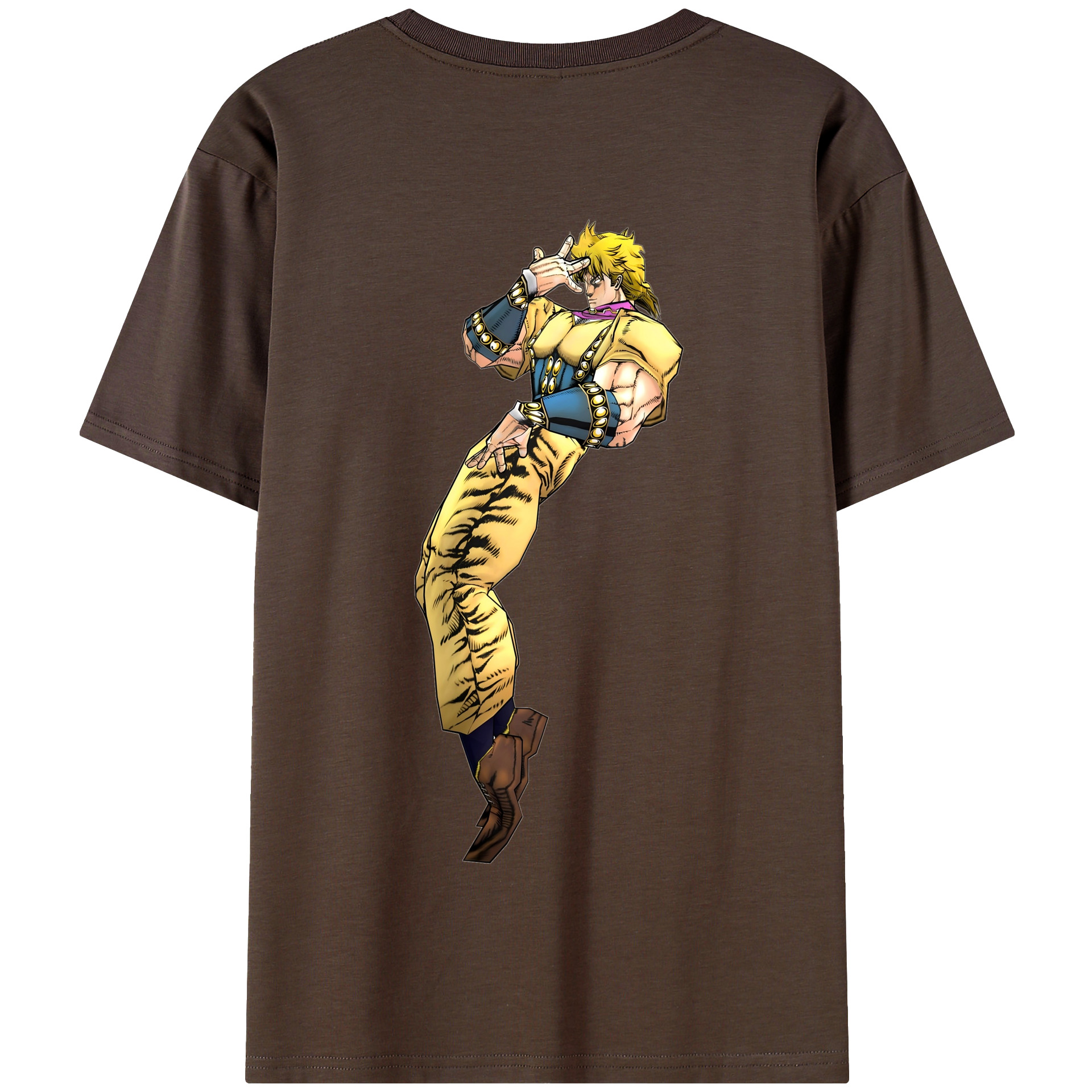 （画像用） ジョジョの奇妙な冒険 ディオ?ブランドー JoJo's Bizarre Adventure Dio Brando 綿100％半袖Tシャツ（背面プリント）