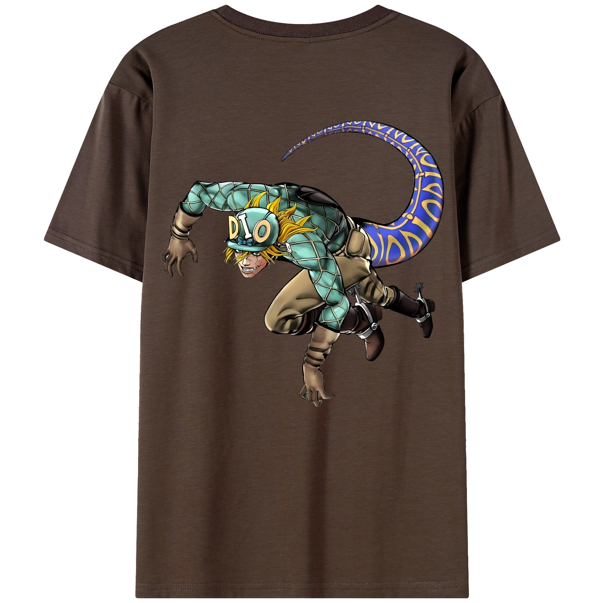 （画像用） ジョジョの奇妙な冒険 ディオ?ブランドー JoJo's Bizarre Adventure Dio Brando 綿100％半袖Tシャツ（背面プリント）