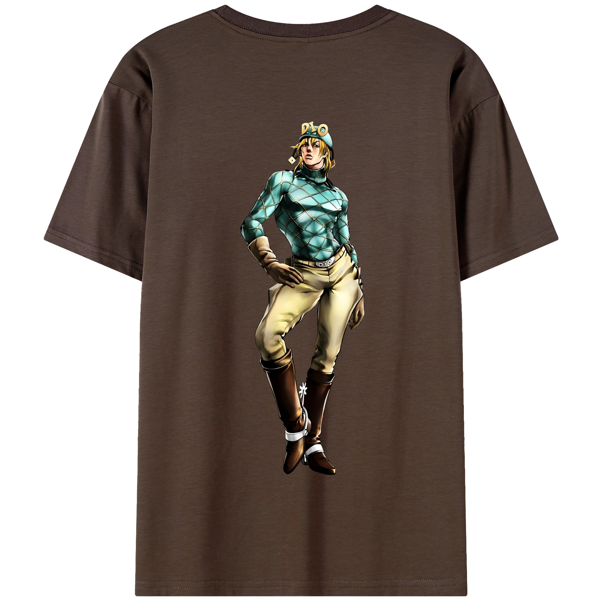 （画像用） ジョジョの奇妙な冒険 ディオ?ブランドー JoJo's Bizarre Adventure Dio Brando 綿100％半袖Tシャツ（背面プリント）