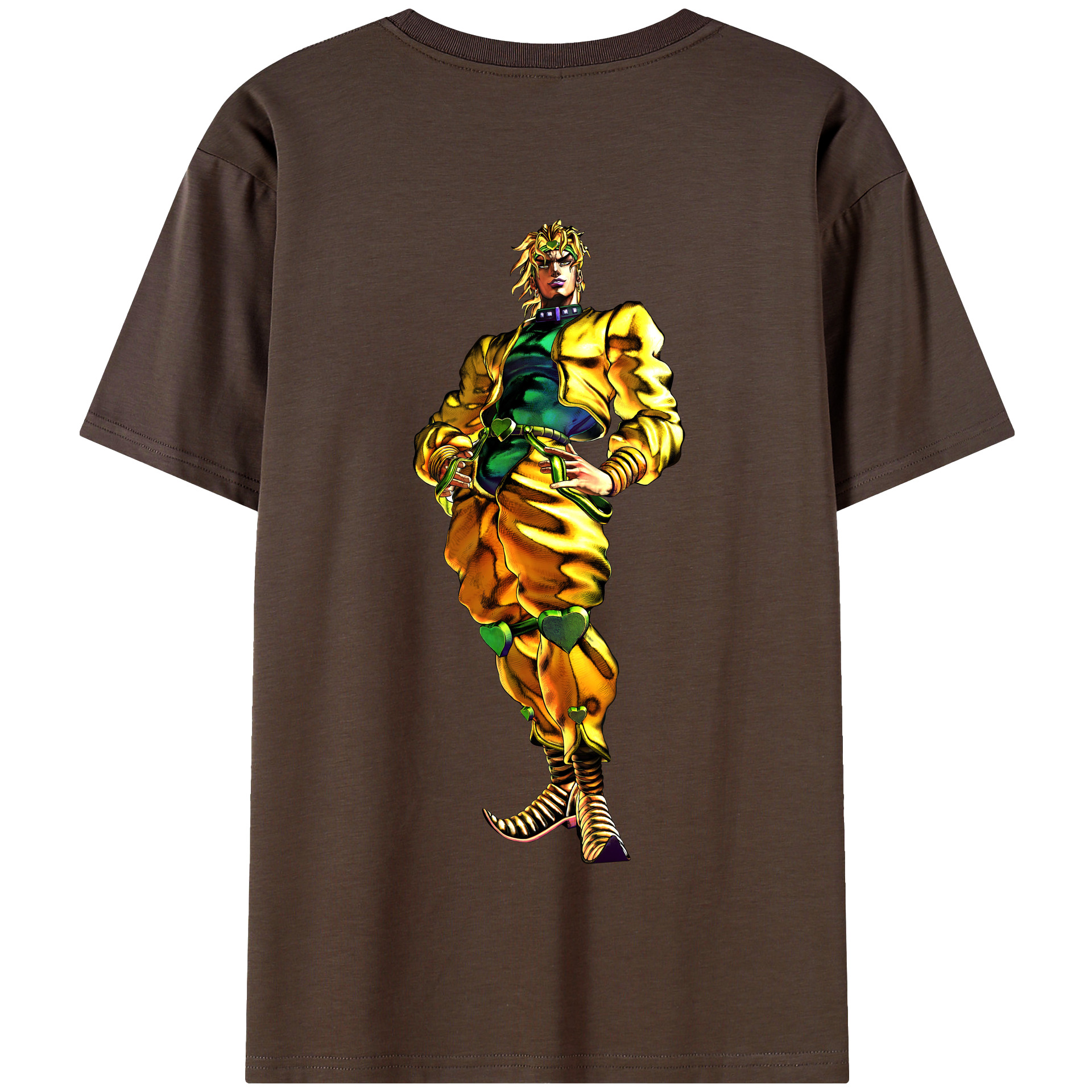 （画像用） ジョジョの奇妙な冒険 ディオ?ブランドー JoJo's Bizarre Adventure Dio Brando 綿100％半袖Tシャツ（背面プリント）