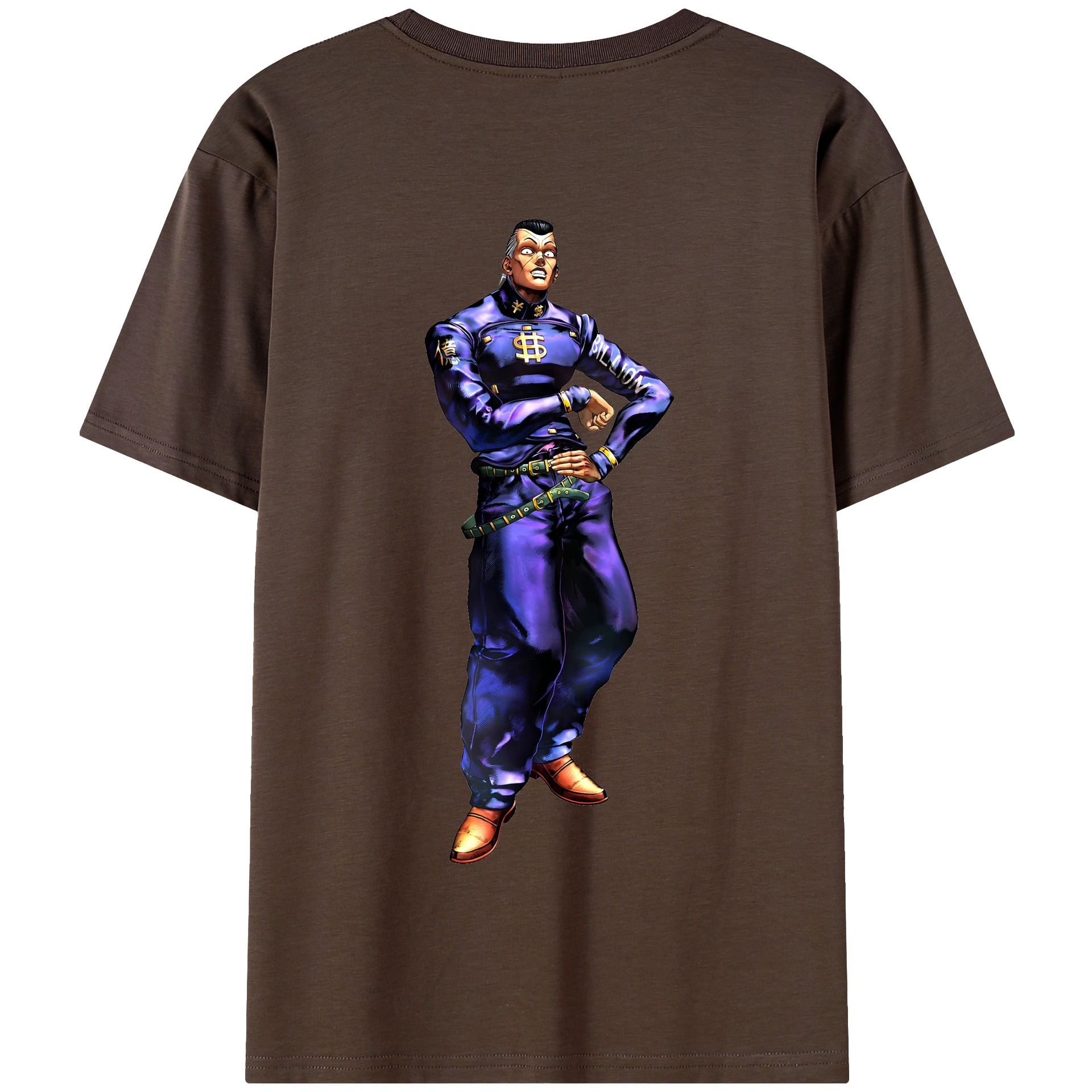 （画像用） ジョジョの奇妙な冒険 虹村億泰 にじむら おくやす JoJo's Bizarre Adventure Nijimura Okuyasu 綿100％半袖Tシャツ（背面プリント）