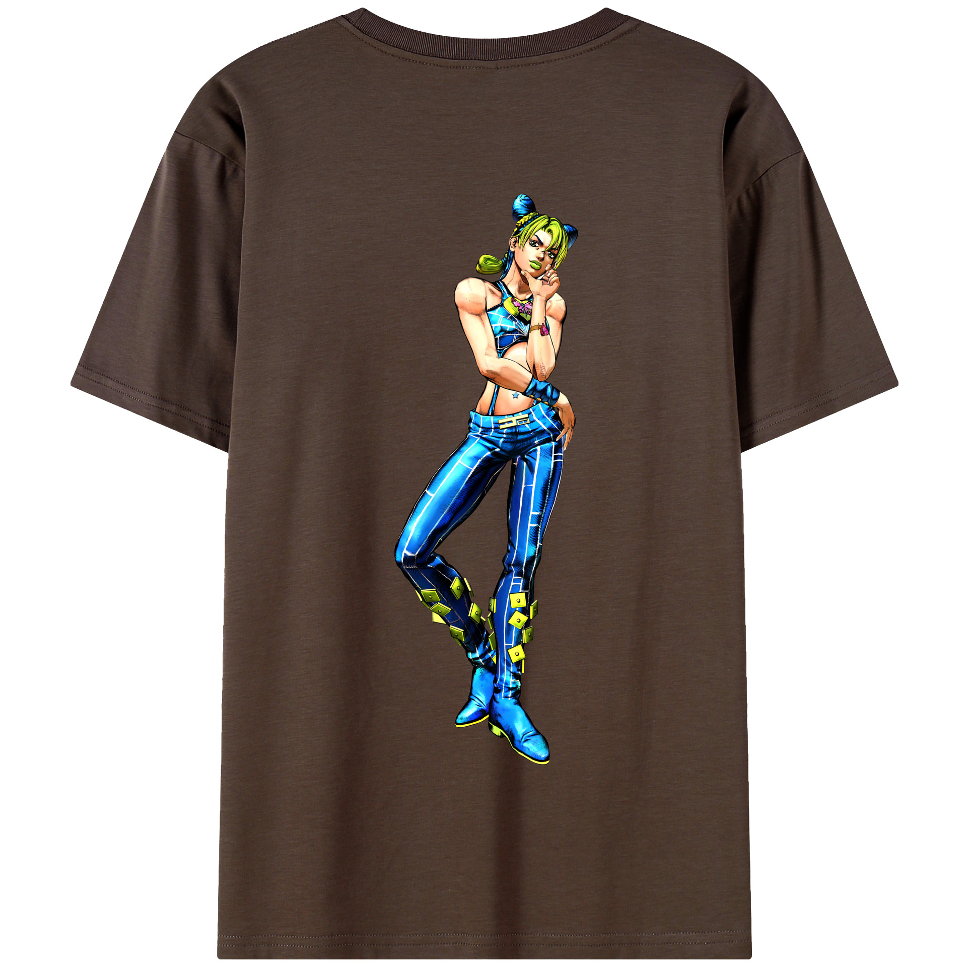 （画像用） "ジョジョの奇妙な冒険 くうじょう ジョリーン JoJo's Bizarre Adventure Jolyne Cujoh " 綿100％半袖Tシャツ（背面プリント）