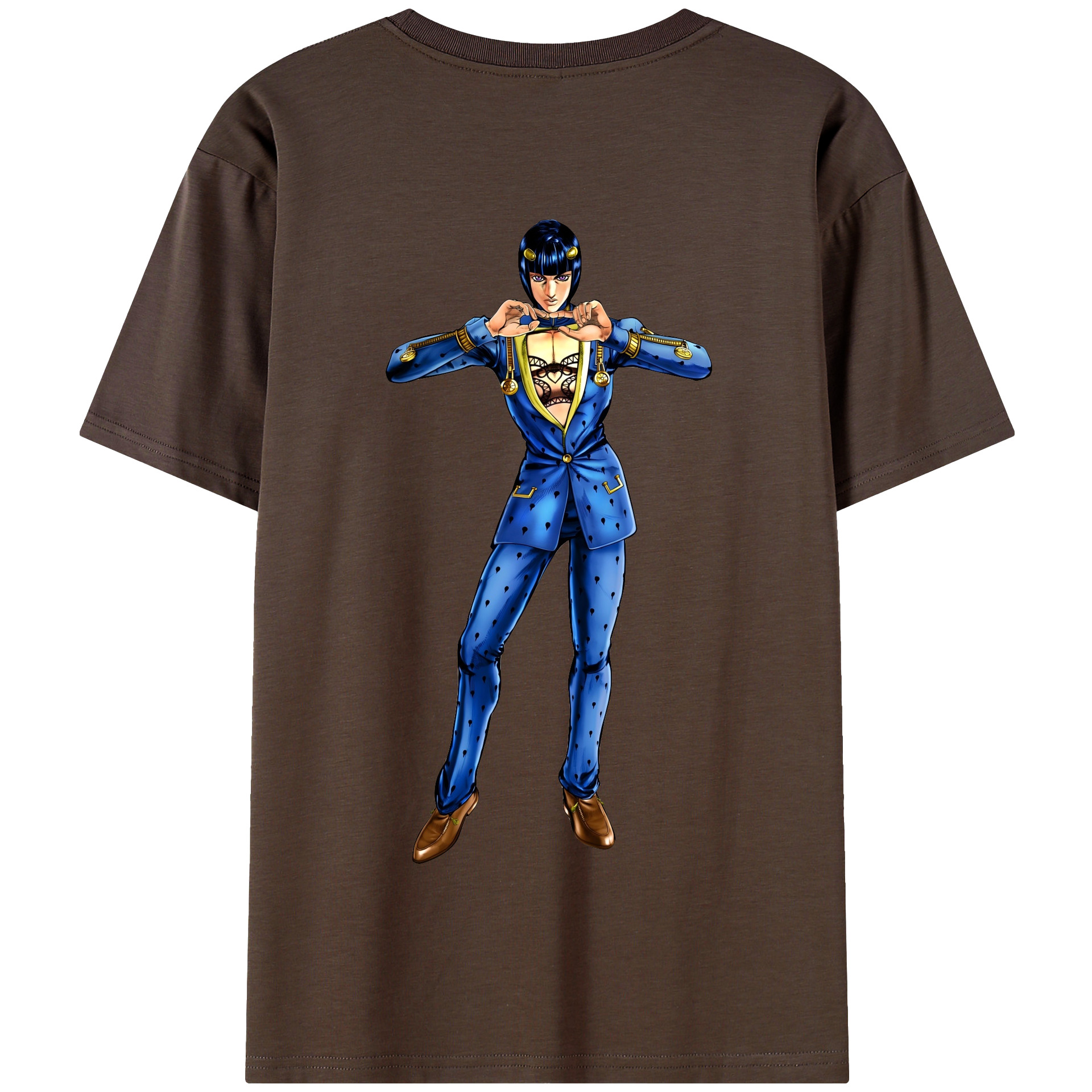 （画像用） ジョジョの奇妙な冒険 ブローノ?ブチャラティ JoJo's Bizarre Adventure Bruno Bucciarati 綿100％半袖Tシャツ（背面プリント）