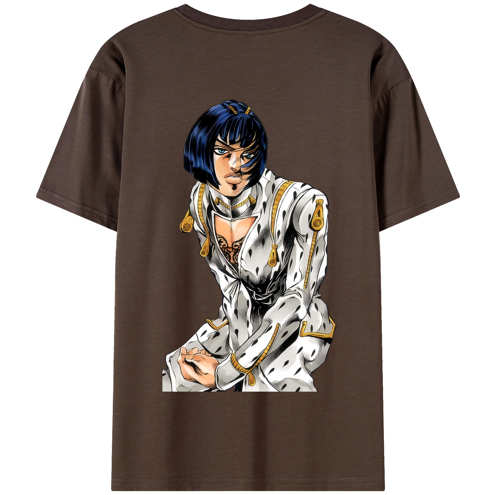 （画像用） ジョジョの奇妙な冒険 ブローノ?ブチャラティ JoJo's Bizarre Adventure Bruno Bucciarati 綿100％半袖Tシャツ（背面プリント）