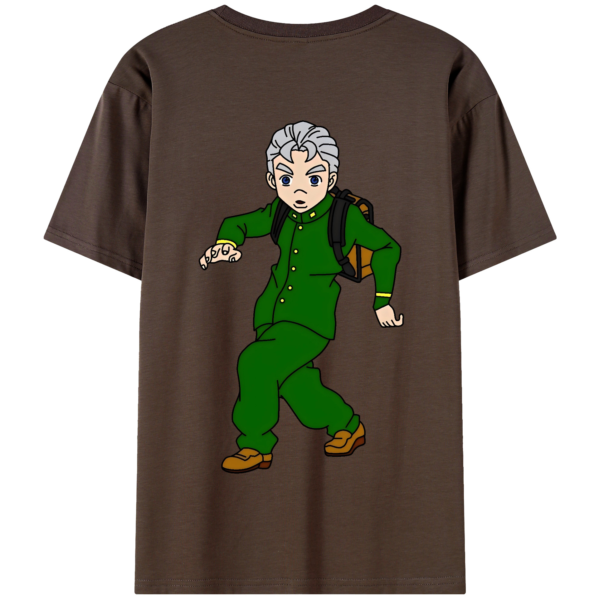 （画像用） ジョジョの奇妙な冒険 広瀨康一 JoJo's Bizarre Adventure Hirose Koichi 綿100％半袖Tシャツ（背面プリント）