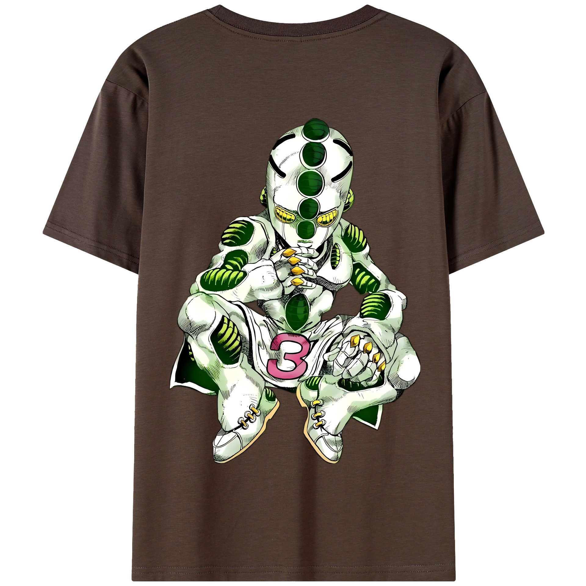 （画像用） ジョジョの奇妙な冒険 広瀨康一 JoJo's Bizarre Adventure Hirose Koichi 綿100％半袖Tシャツ（背面プリント）