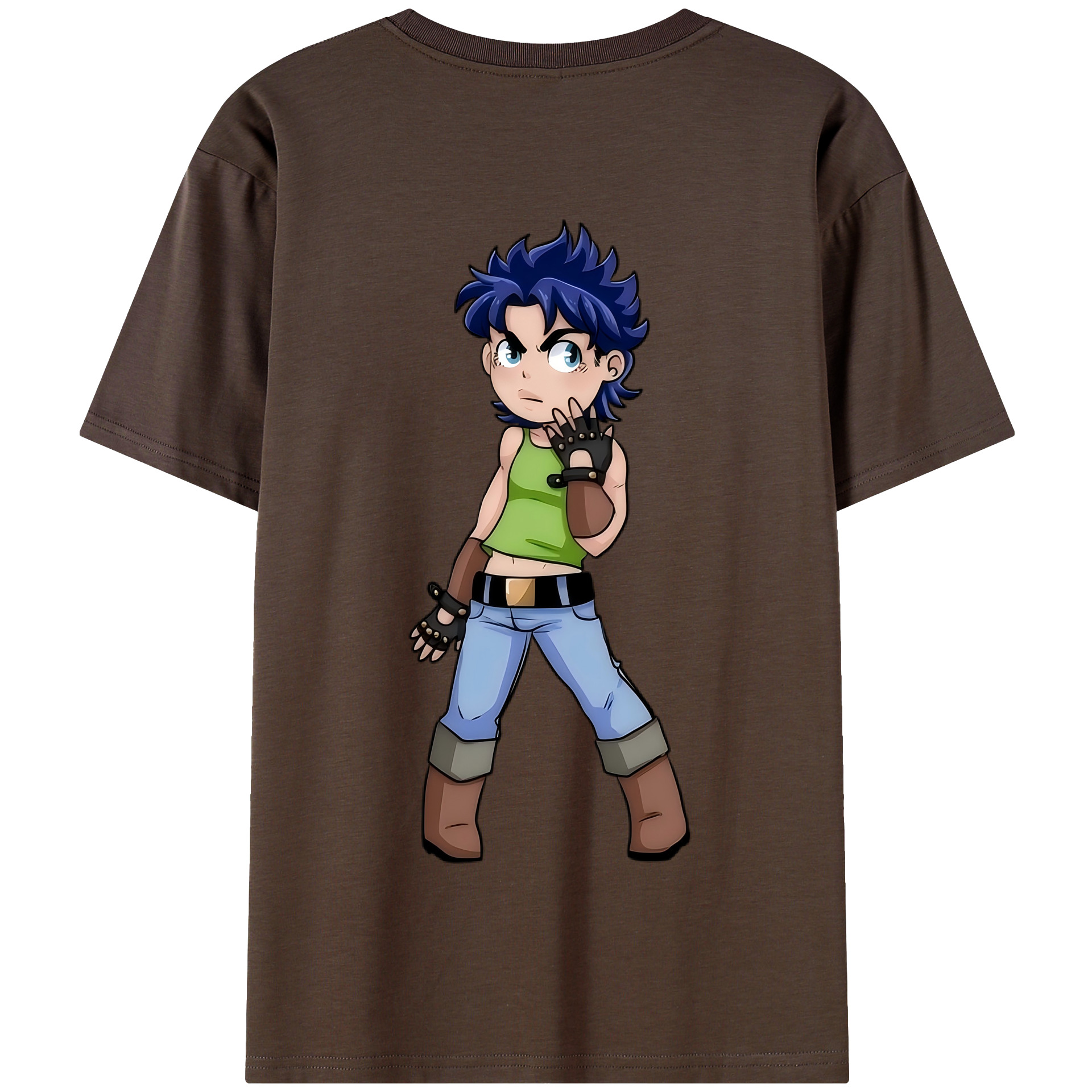 （画像用） ジョジョの奇妙な冒険 広瀨康一 JoJo's Bizarre Adventure Hirose Koichi 綿100％半袖Tシャツ（背面プリント）