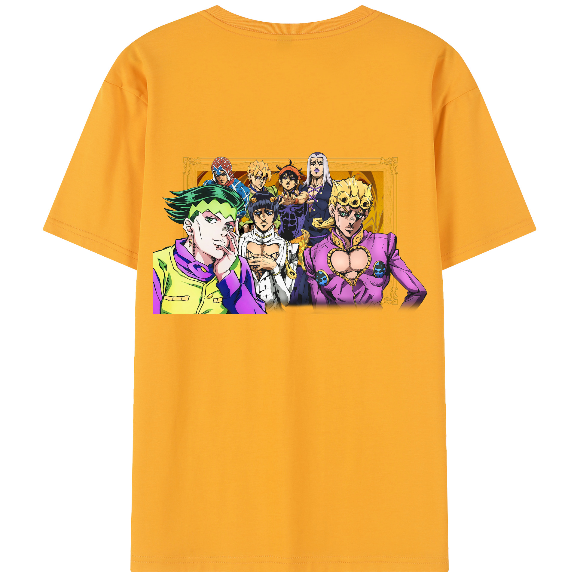 （画像用） ジョジョの奇妙な冒険 ジョルノ?ジョバァーナ JoJo's Bizarre Adventure Giorno Giovanna 綿100％半袖Tシャツ（背面プリント）