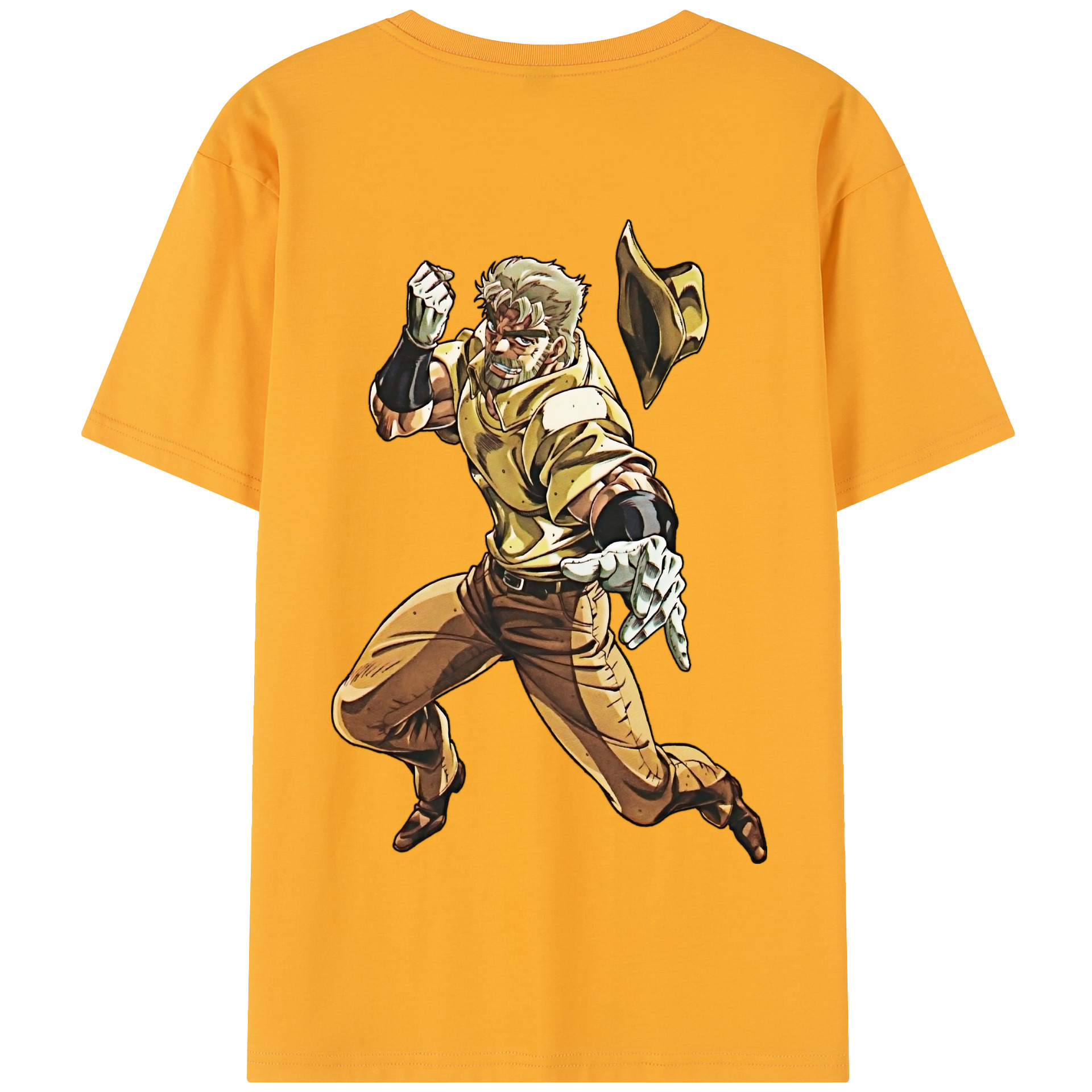 （画像用） ジョジョの奇妙な冒険 ジョセフ?ジョースター JoJo's Bizarre Adventure Joseph Joestar 綿100％半袖Tシャツ（背面プリント）