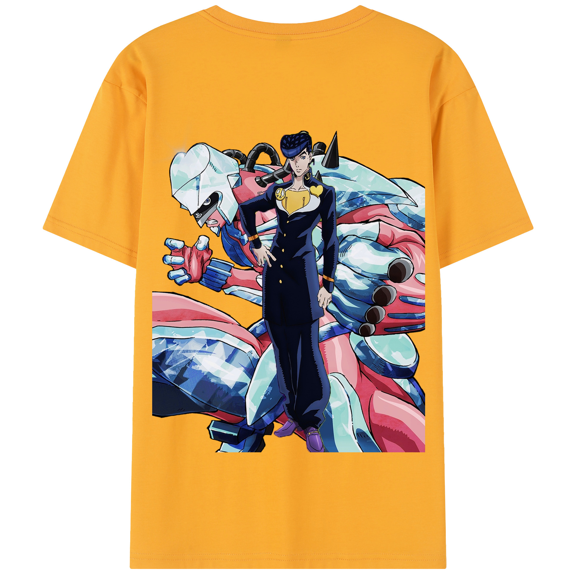 （画像用） ジョジョの奇妙な冒険 ひがしかた じょうすけ JoJo's Bizarre Adventure Higashikata Josuke 綿100％半袖Tシャツ（背面プリント）