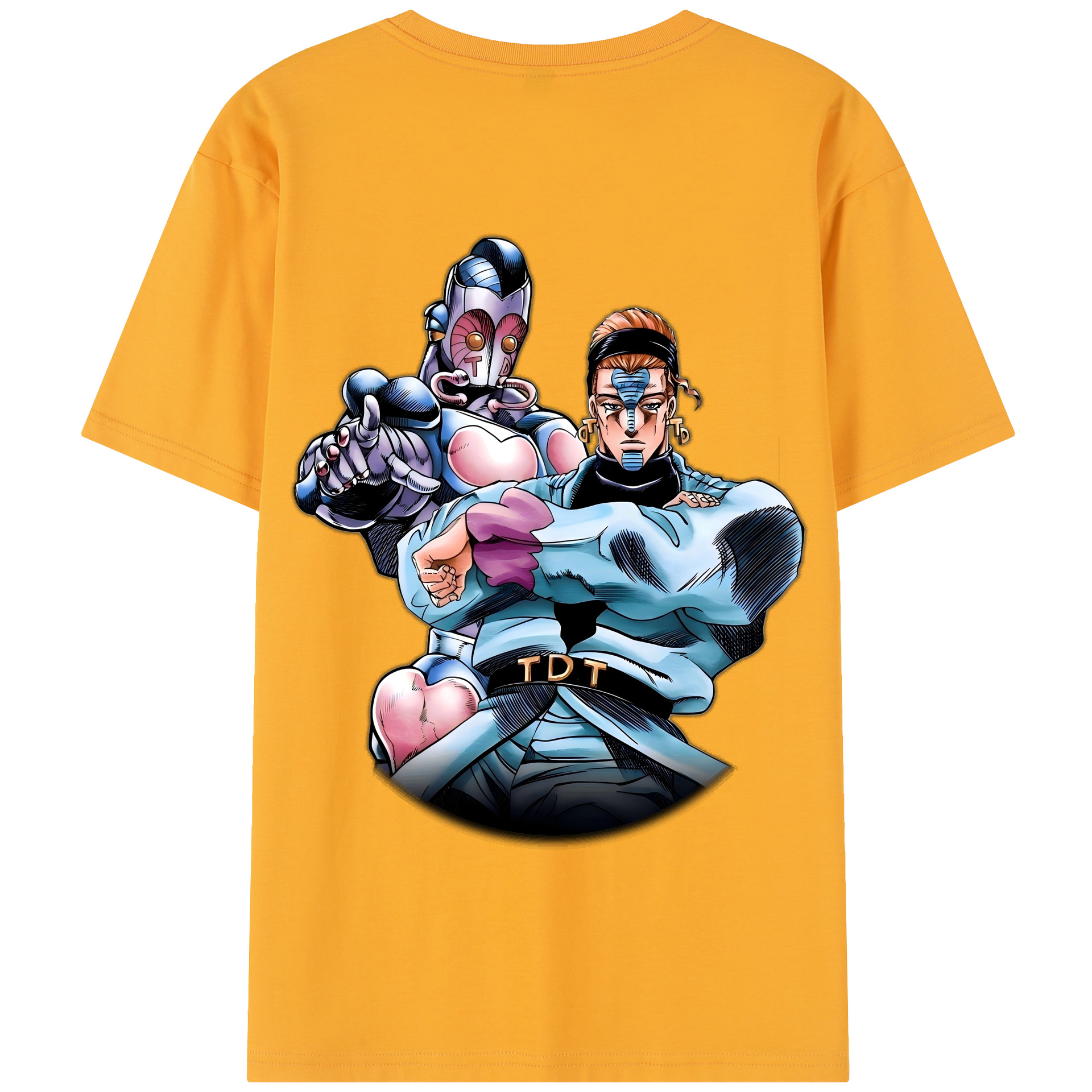 （画像用） ジョジョの奇妙な冒険 ひがしかた じょうすけ JoJo's Bizarre Adventure Higashikata Josuke 綿100％半袖Tシャツ（背面プリント）
