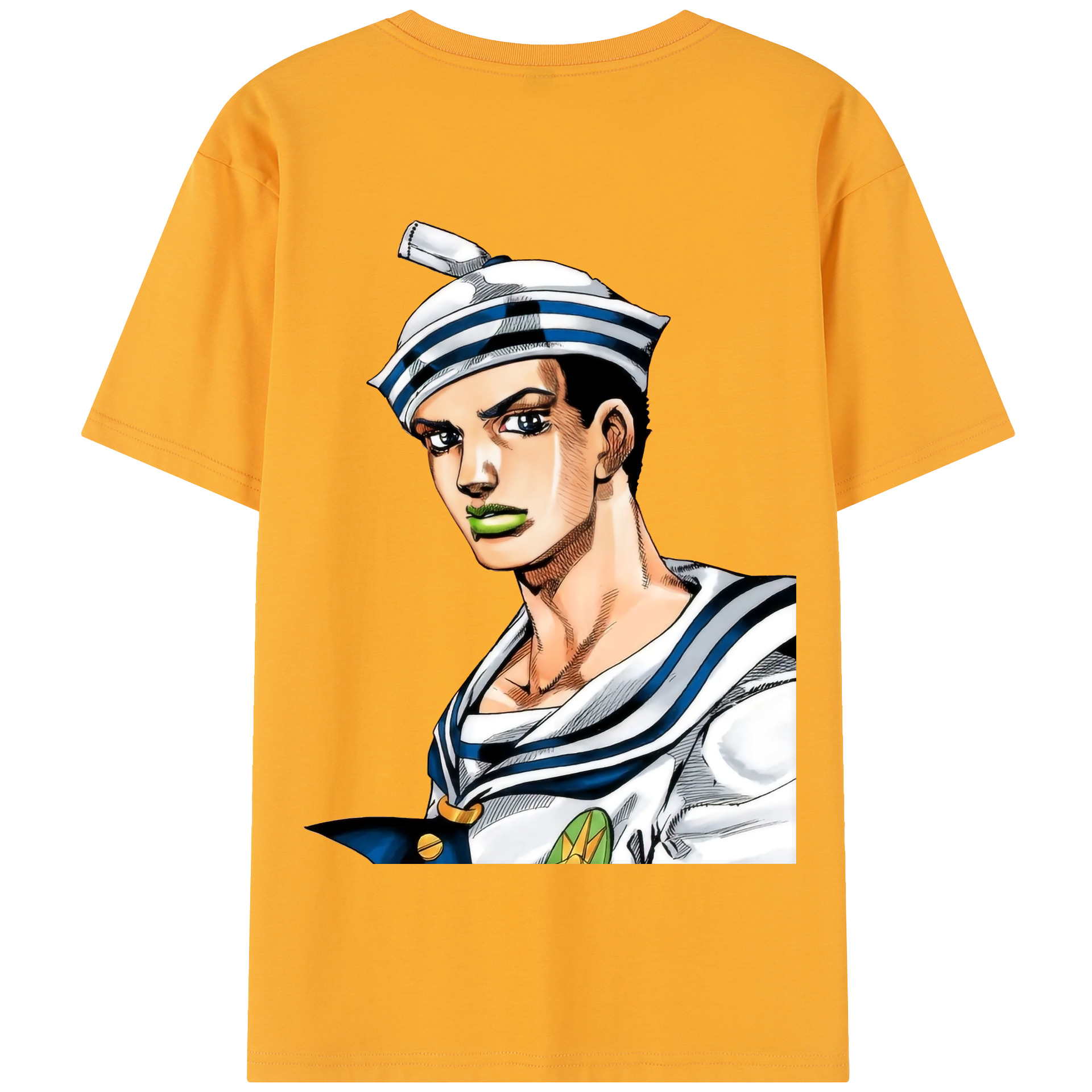 （画像用） ジョジョの奇妙な冒険 東方定助 JoJo's Bizarre Adventure Higashikata Josuke 綿100％半袖Tシャツ（背面プリント）