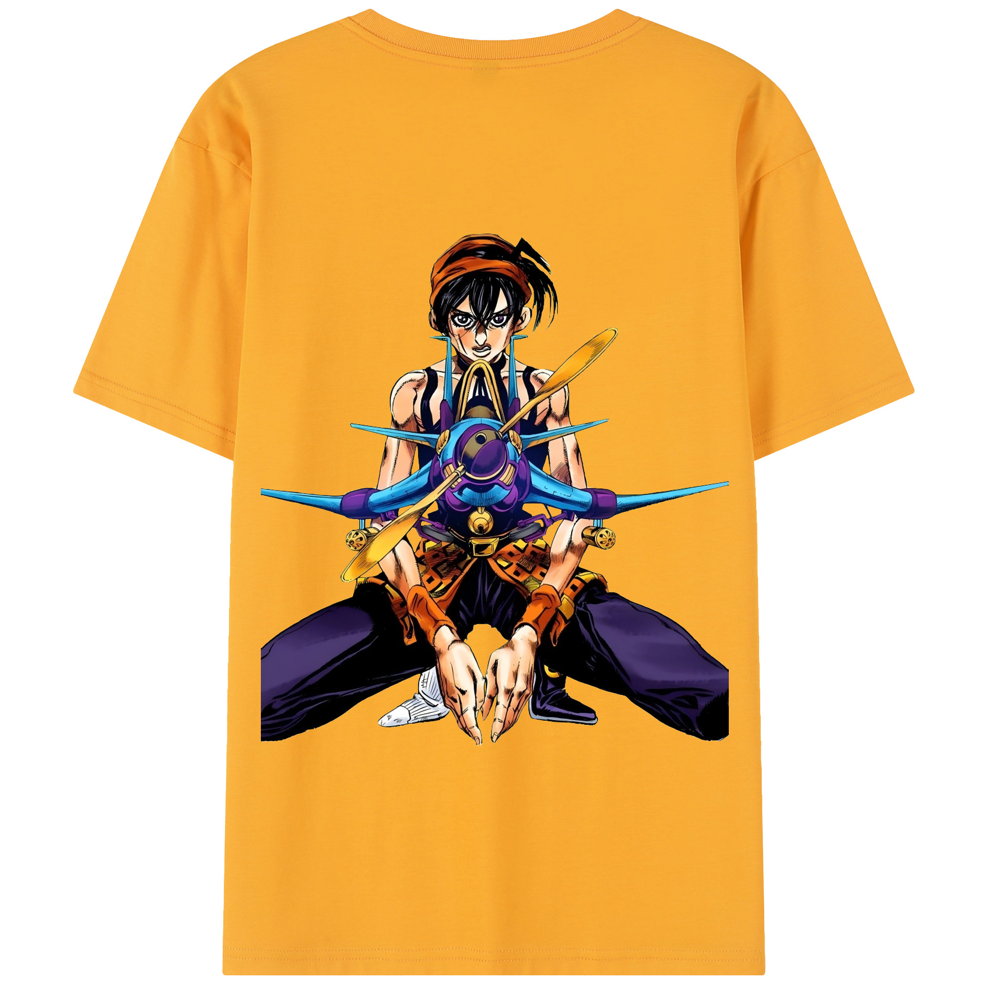 （画像用） ジョジョの奇妙な冒険 ナランチャ?ギルガ JoJo's Bizarre Adventure Narancia Ghirga 綿100％半袖Tシャツ（背面プリント）