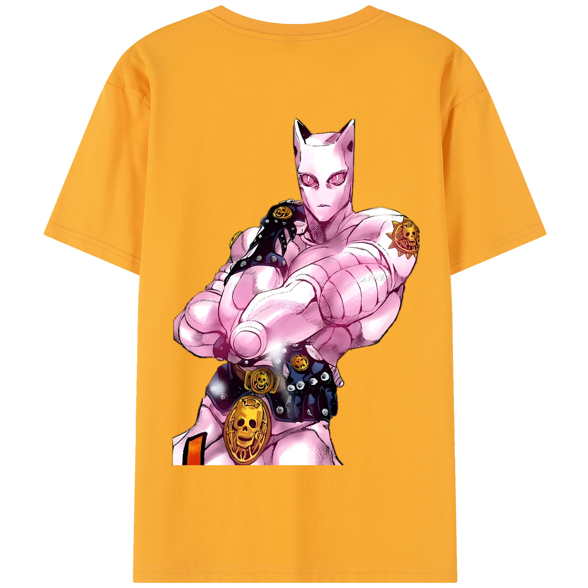 （画像用） ジョジョの奇妙な冒険 きら よしかげ JoJo's Bizarre Adventure Kira Yoshikage 綿100％半袖Tシャツ（背面プリント）
