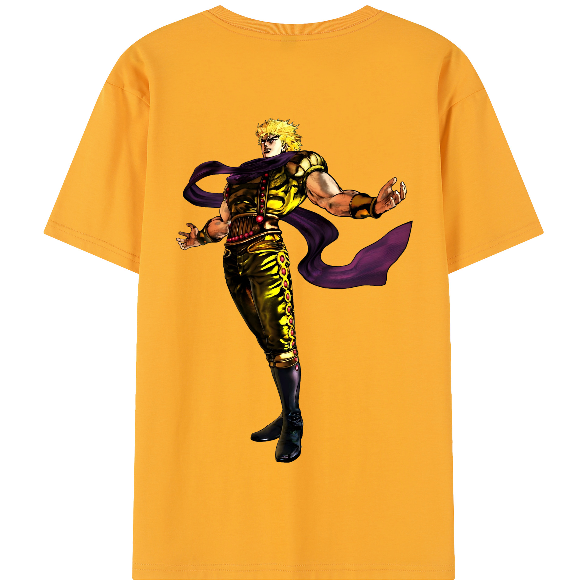 （画像用） ジョジョの奇妙な冒険 ディオ?ブランドー JoJo's Bizarre Adventure Dio Brando 綿100％半袖Tシャツ（背面プリント）