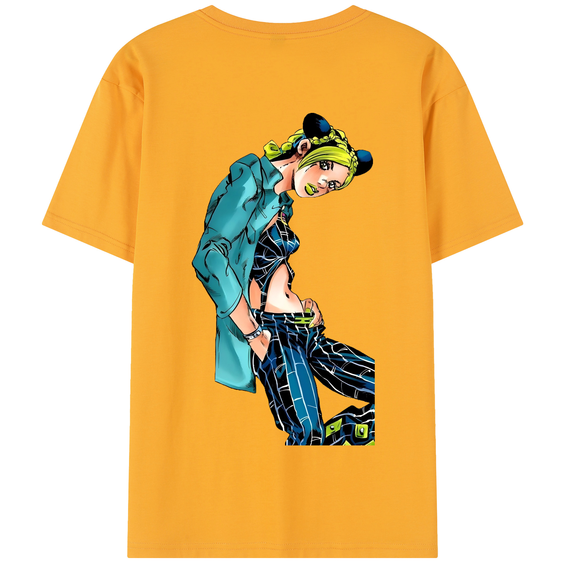 （画像用） "ジョジョの奇妙な冒険 くうじょう ジョリーン JoJo's Bizarre Adventure Jolyne Cujoh " 綿100％半袖Tシャツ（背面プリント）