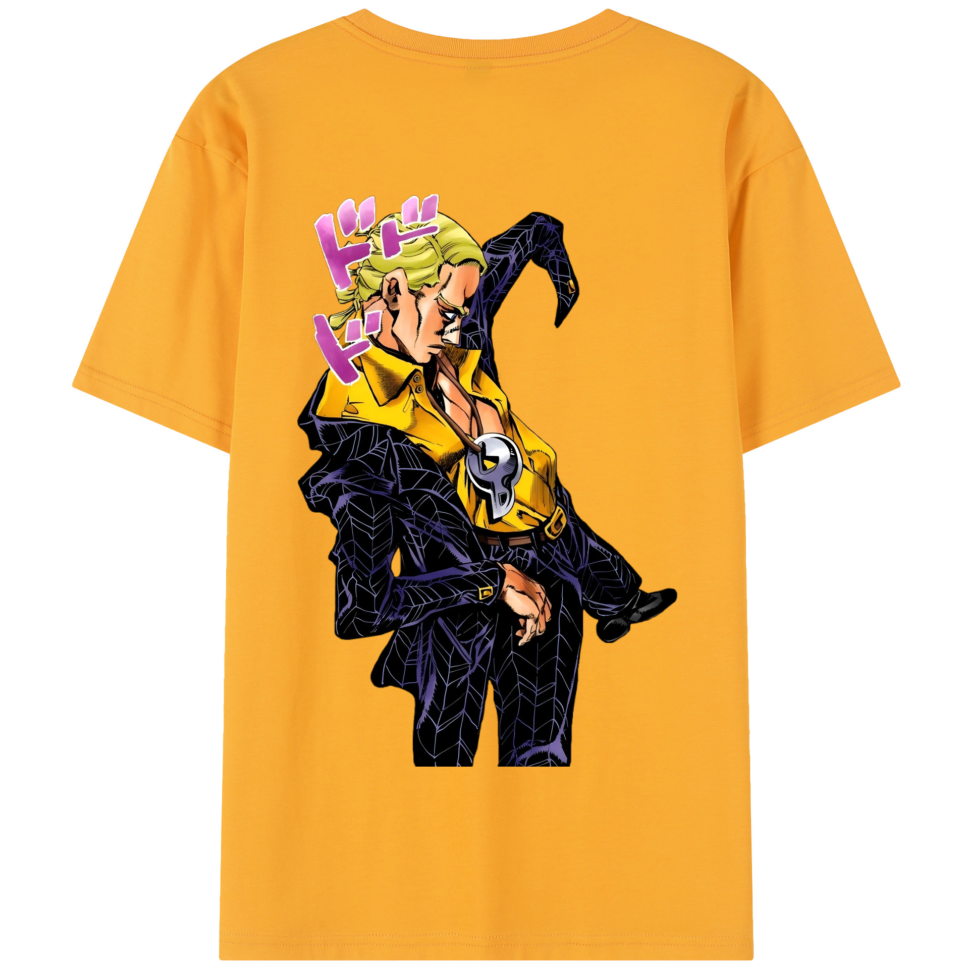（画像用） ジョジョの奇妙な冒険 プロシュート JoJo's Bizarre Adventure Prosciutto 綿100％半袖Tシャツ（背面プリント）