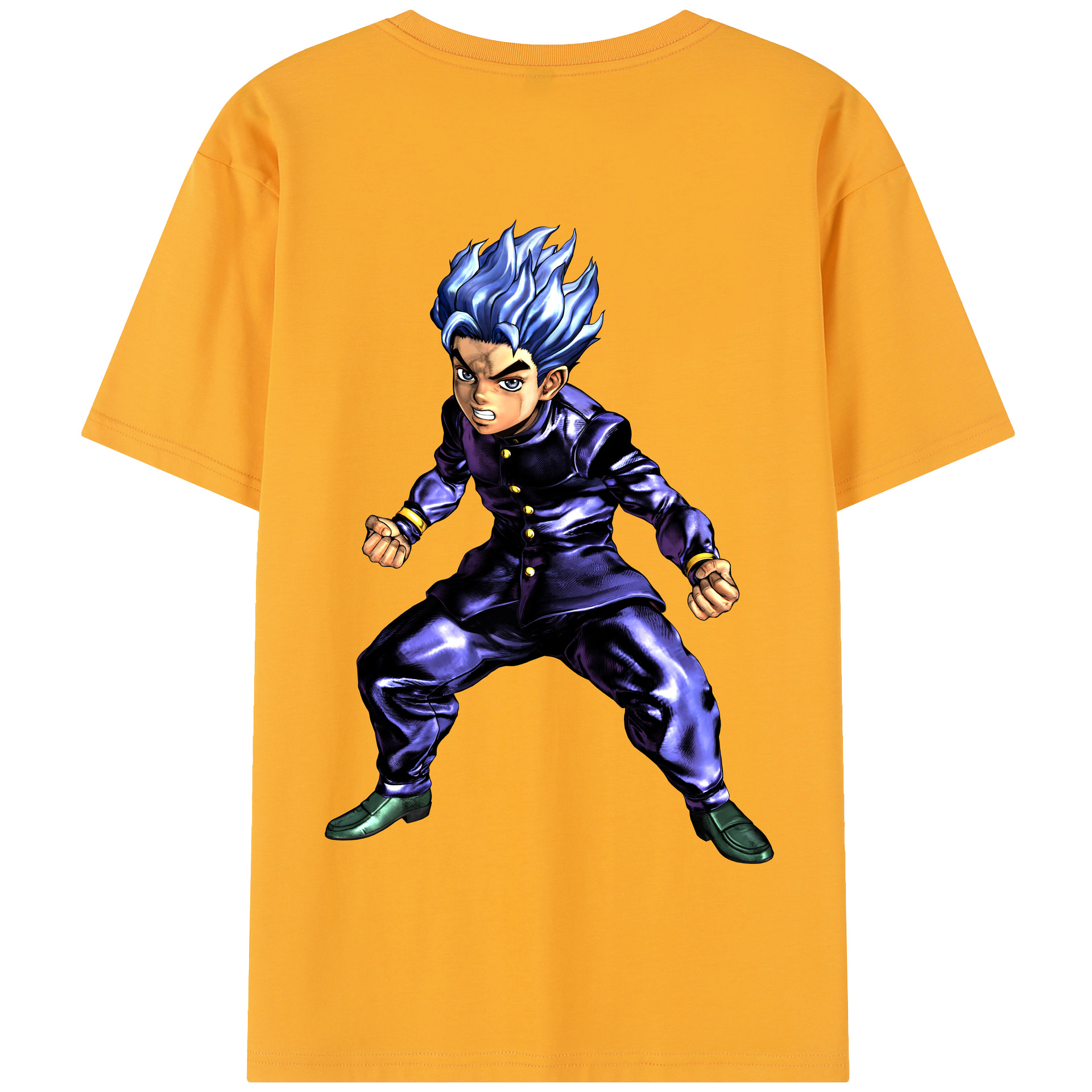 （画像用） ジョジョの奇妙な冒険 広瀨康一 JoJo's Bizarre Adventure Hirose Koichi 綿100％半袖Tシャツ（背面プリント）