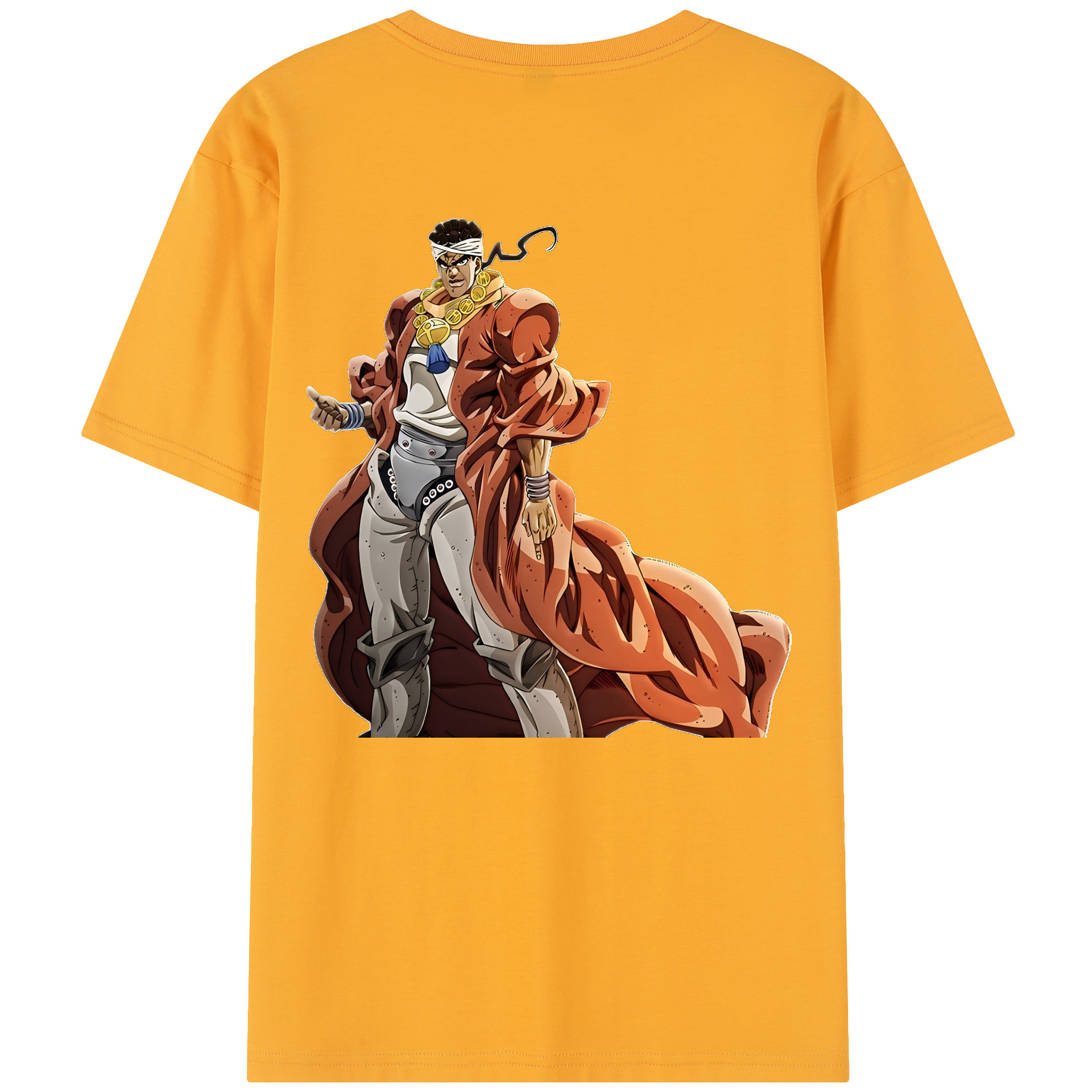 （画像用） ジョジョの奇妙な冒険 ムハンマド?アブドゥル JoJo's Bizarre Adventure Muhammad Avdol 綿100％半袖Tシャツ（背面プリント）
