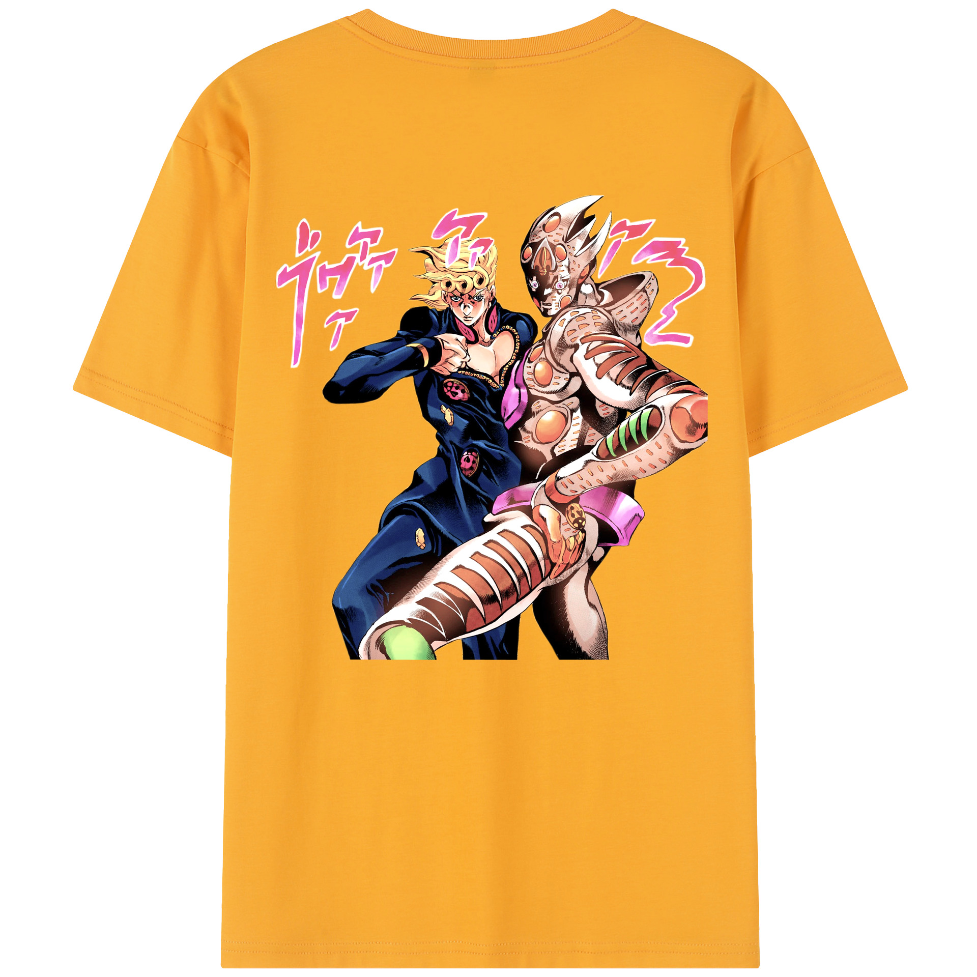 （画像用） ジョジョの奇妙な冒険 ジョルノ?ジョバァーナ JoJo's Bizarre Adventure Giorno Giovanna 綿100％半袖Tシャツ（背面プリント）