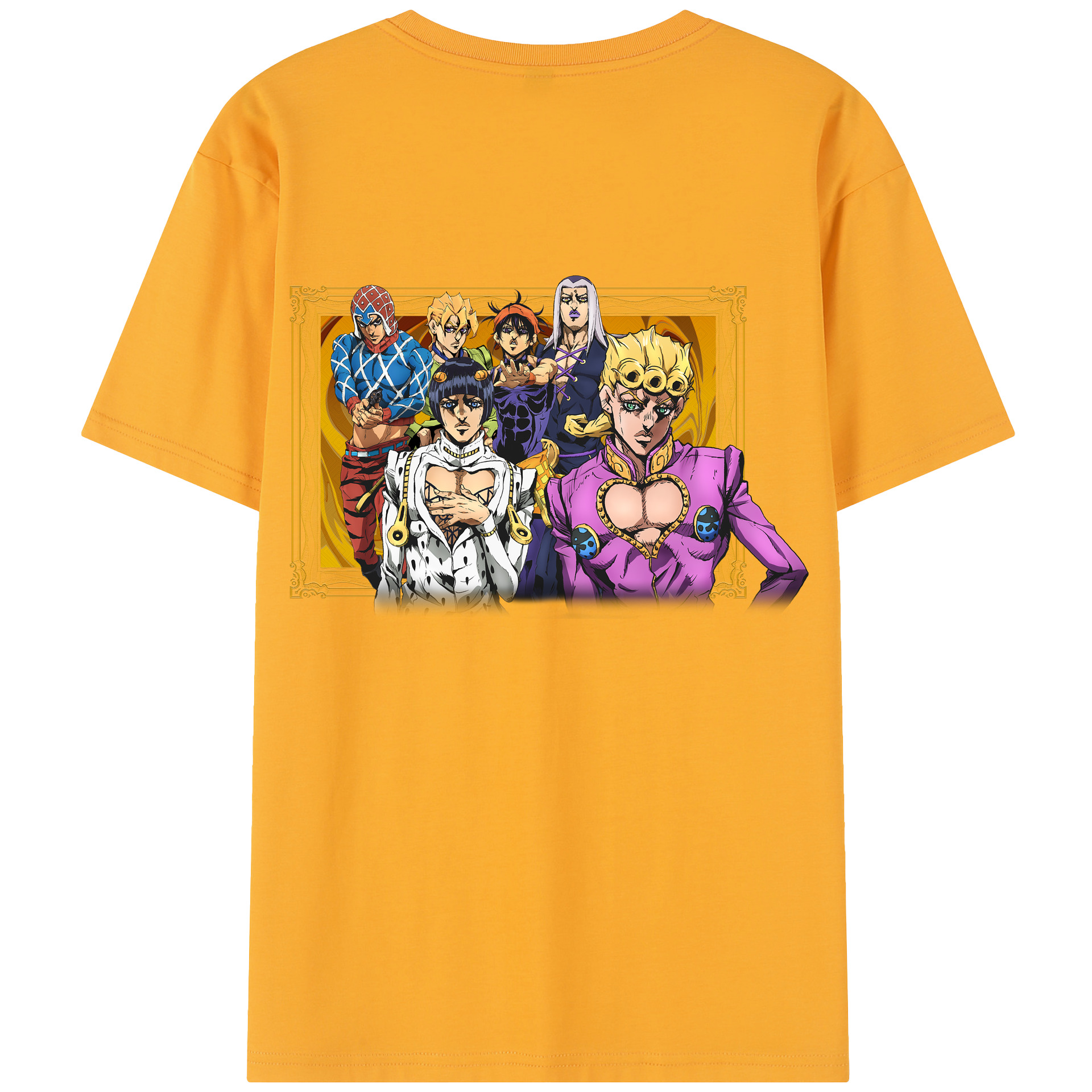 （画像用） ジョジョの奇妙な冒険 ジョルノ?ジョバァーナ JoJo's Bizarre Adventure Giorno Giovanna 綿100％半袖Tシャツ（背面プリント）