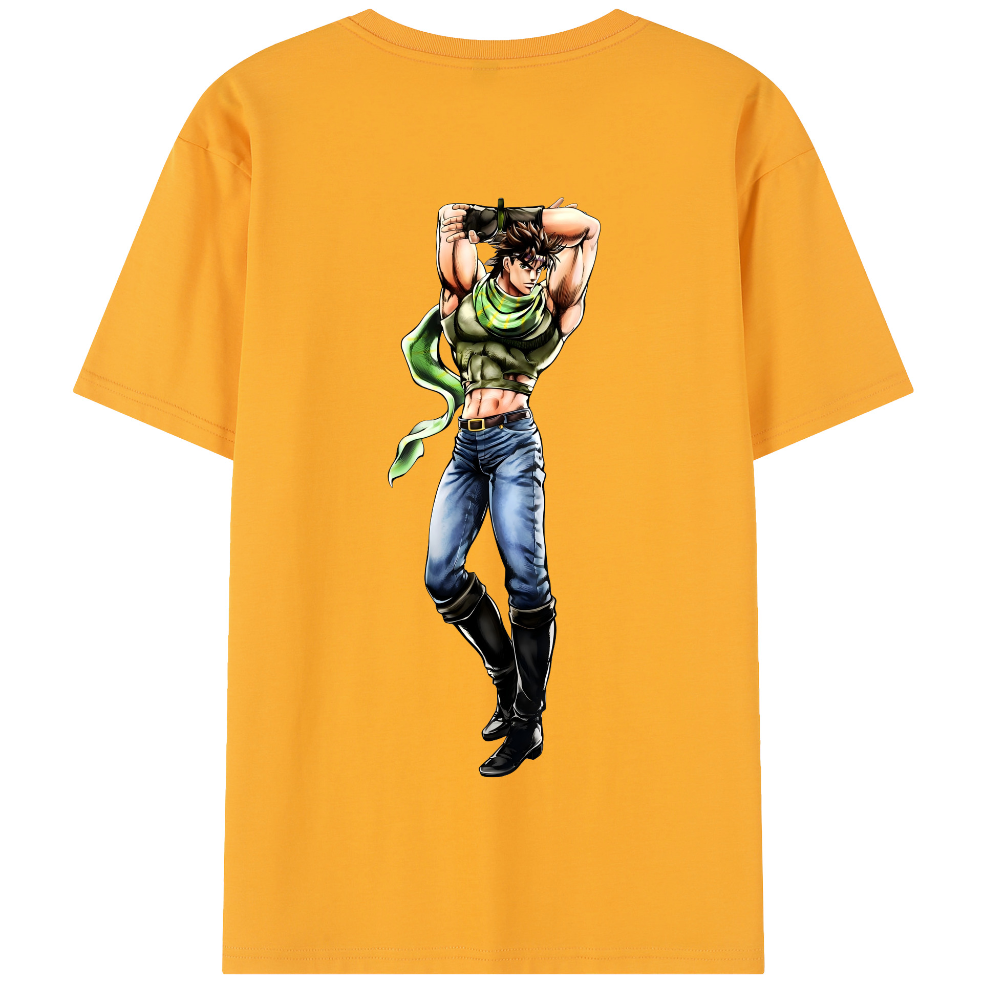（画像用） ジョジョの奇妙な冒険 ジョセフ?ジョースター JoJo's Bizarre Adventure Joseph Joestar 綿100％半袖Tシャツ（背面プリント）