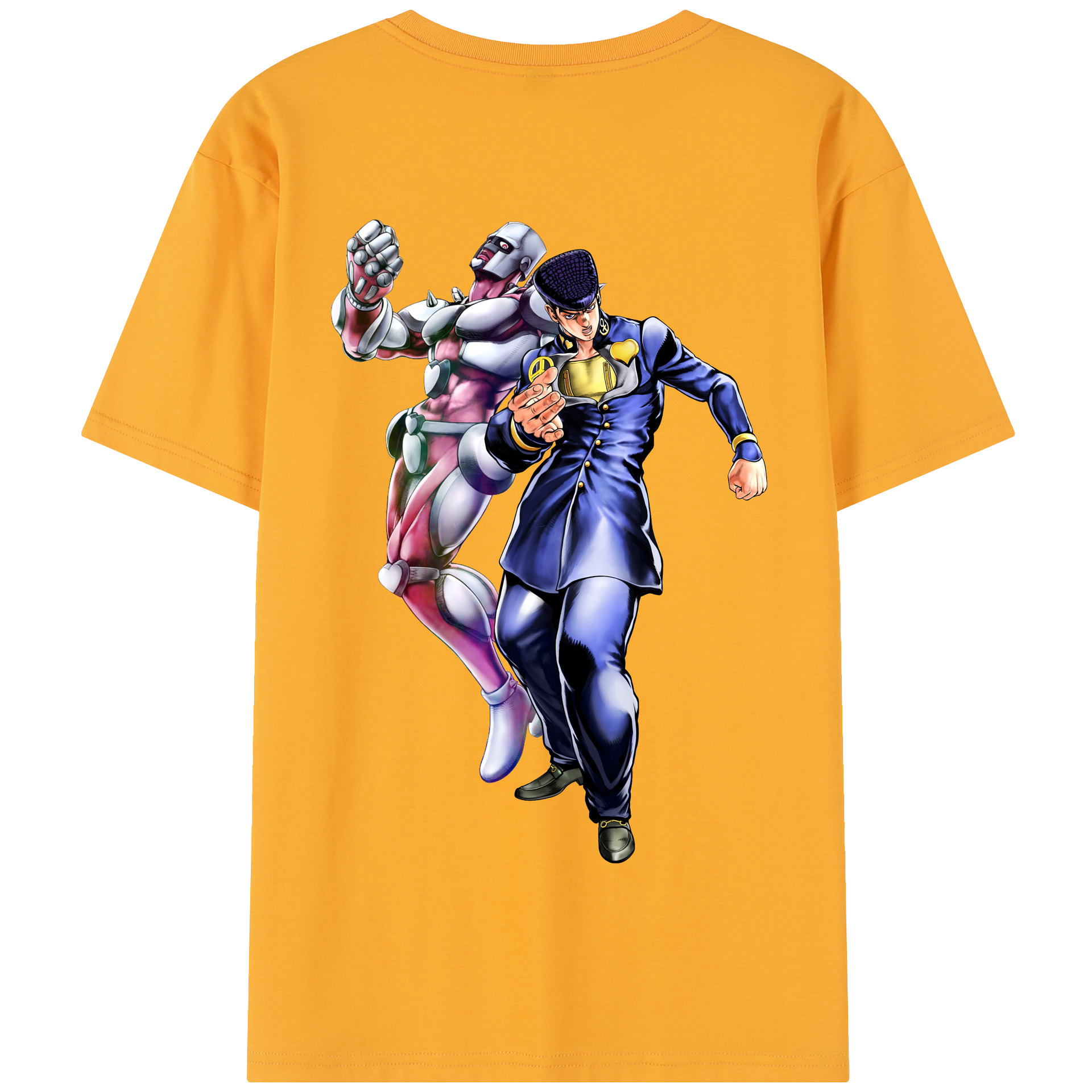 （画像用） ジョジョの奇妙な冒険 ひがしかた じょうすけ JoJo's Bizarre Adventure Higashikata Josuke 綿100％半袖Tシャツ（背面プリント）