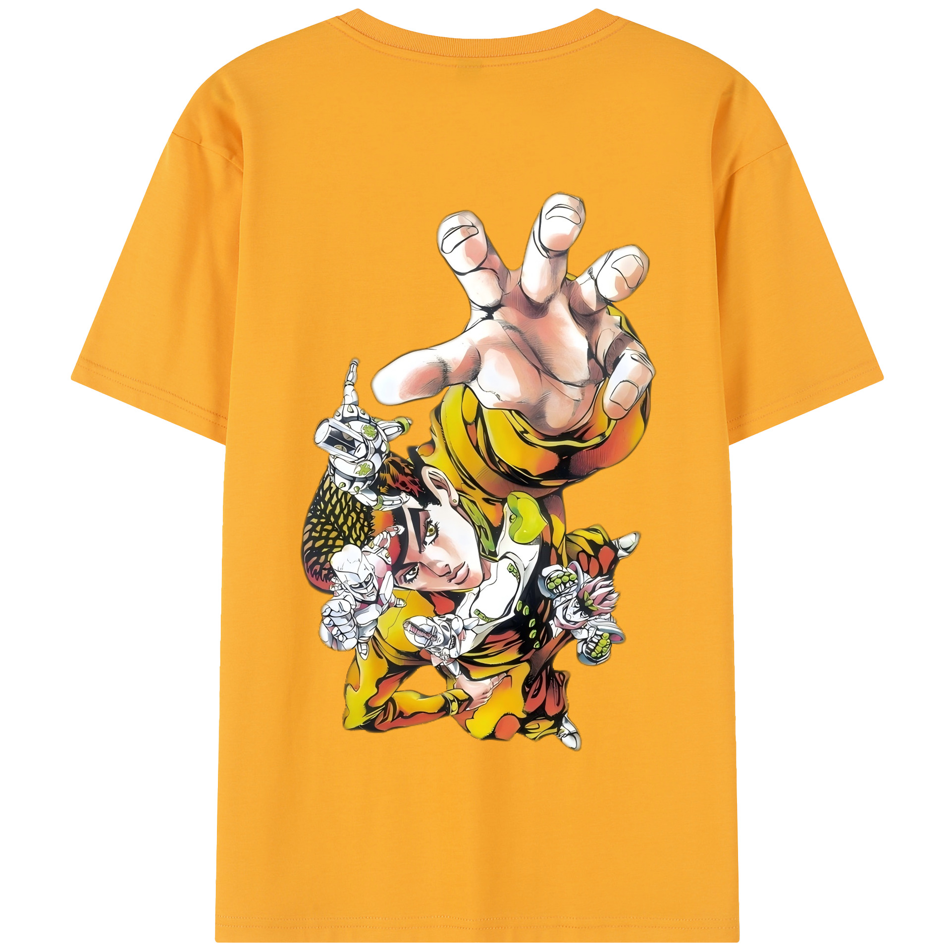 （画像用） ジョジョの奇妙な冒険 ひがしかた じょうすけ JoJo's Bizarre Adventure Higashikata Josuke 綿100％半袖Tシャツ（背面プリント）