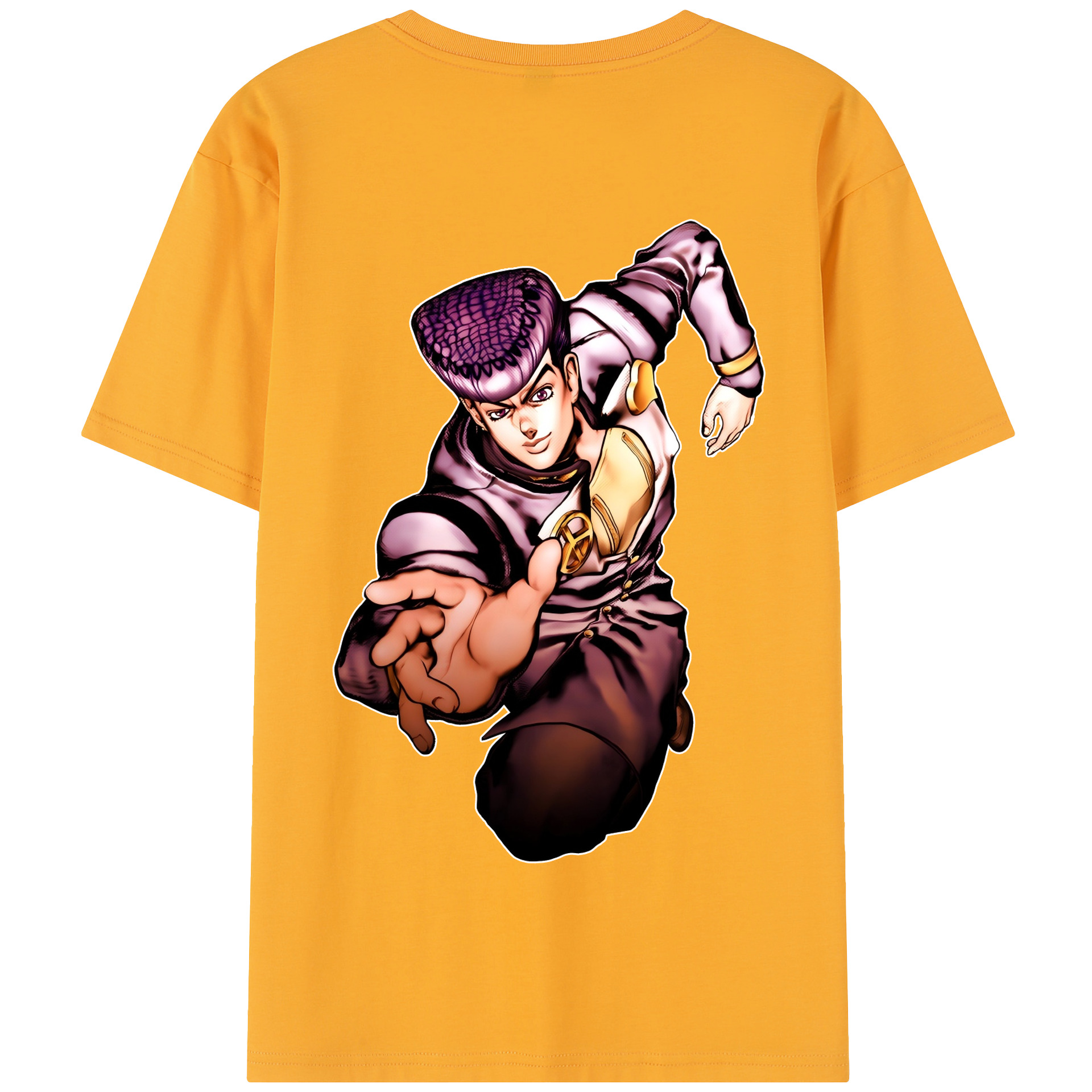（画像用） ジョジョの奇妙な冒険 ひがしかた じょうすけ JoJo's Bizarre Adventure Higashikata Josuke 綿100％半袖Tシャツ（背面プリント）