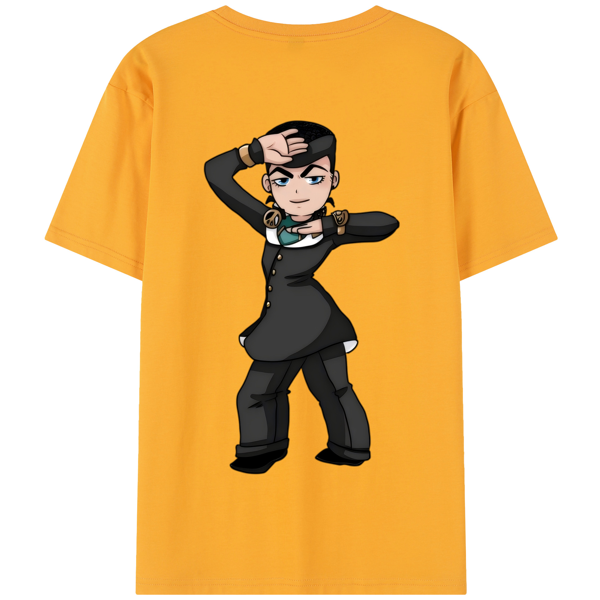 （画像用） ジョジョの奇妙な冒険 ひがしかた じょうすけ JoJo's Bizarre Adventure Higashikata Josuke 綿100％半袖Tシャツ（背面プリント）