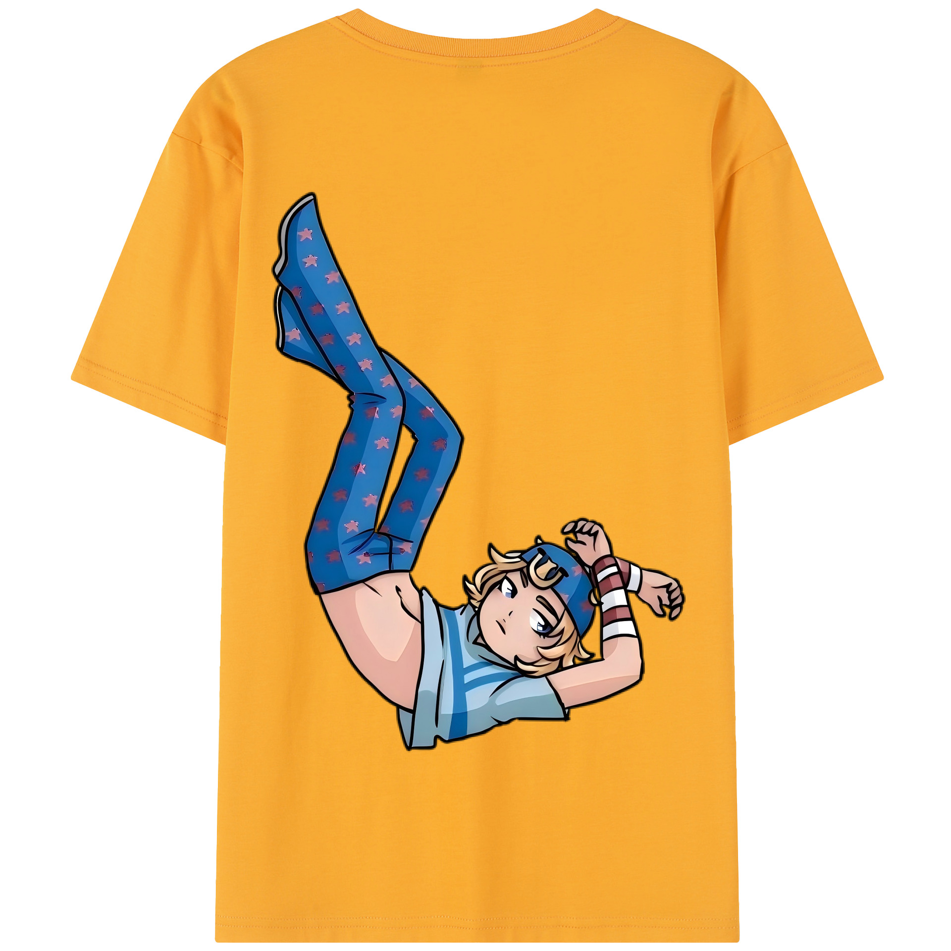 （画像用） ジョジョの奇妙な冒険 グイード?ミスタ JoJo's Bizarre Adventure Guido Mista 綿100％半袖Tシャツ（背面プリント）