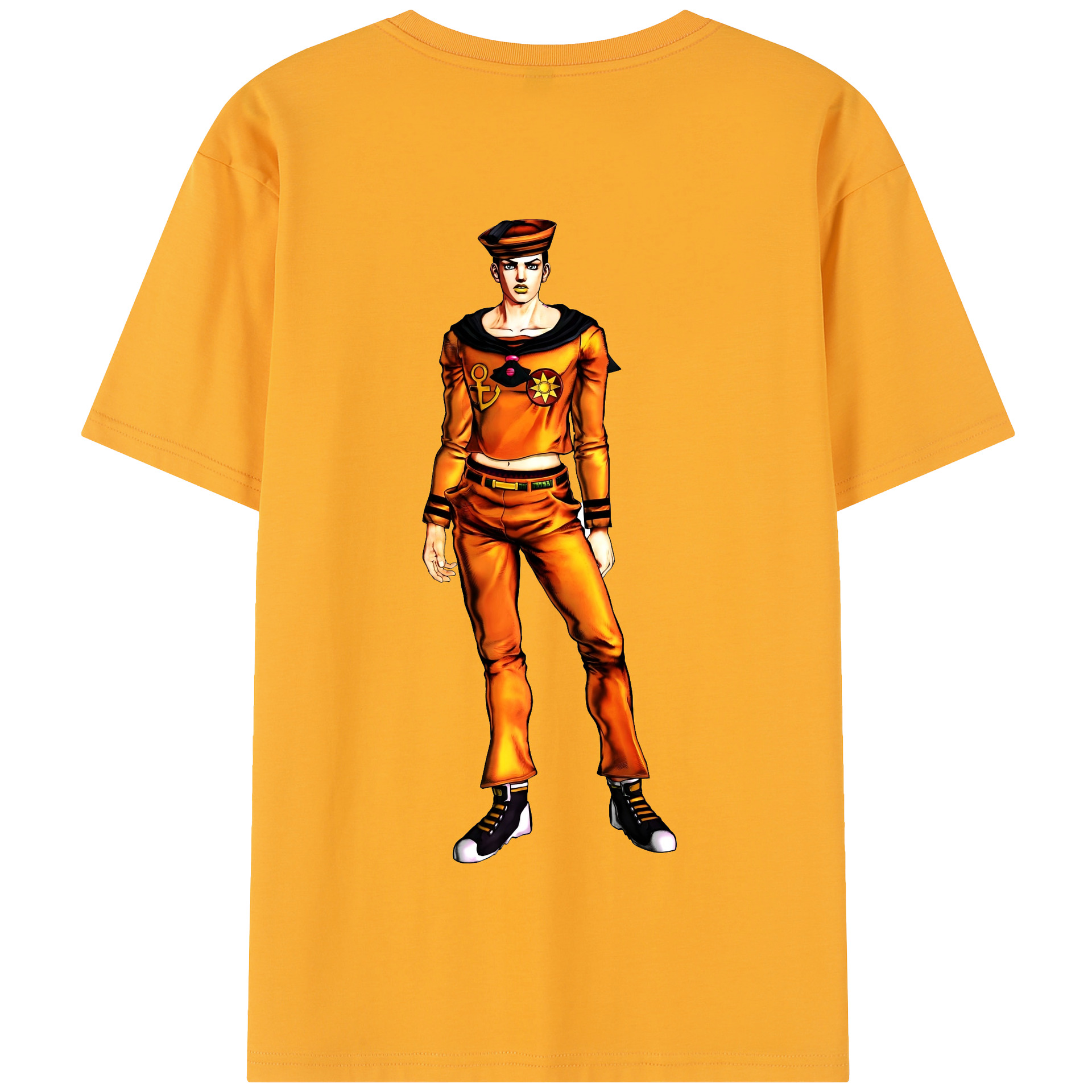 （画像用） ジョジョの奇妙な冒険 東方定助 JoJo's Bizarre Adventure Higashikata Josuke 綿100％半袖Tシャツ（背面プリント）