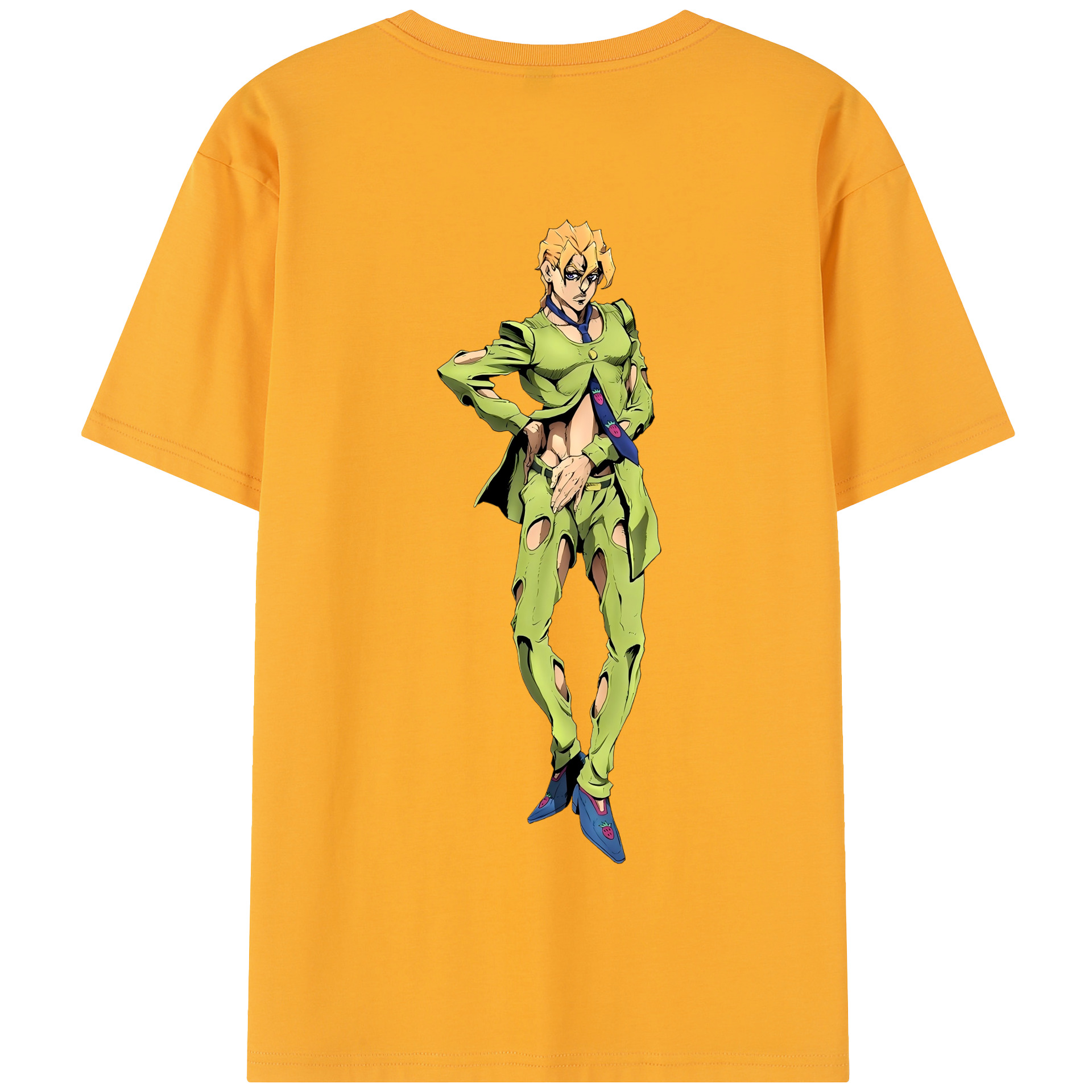 （画像用） ジョジョの奇妙な冒険 パンナコッタ?フー JoJo's Bizarre Adventure Pannacotta Fugo 綿100％半袖Tシャツ（背面プリント）