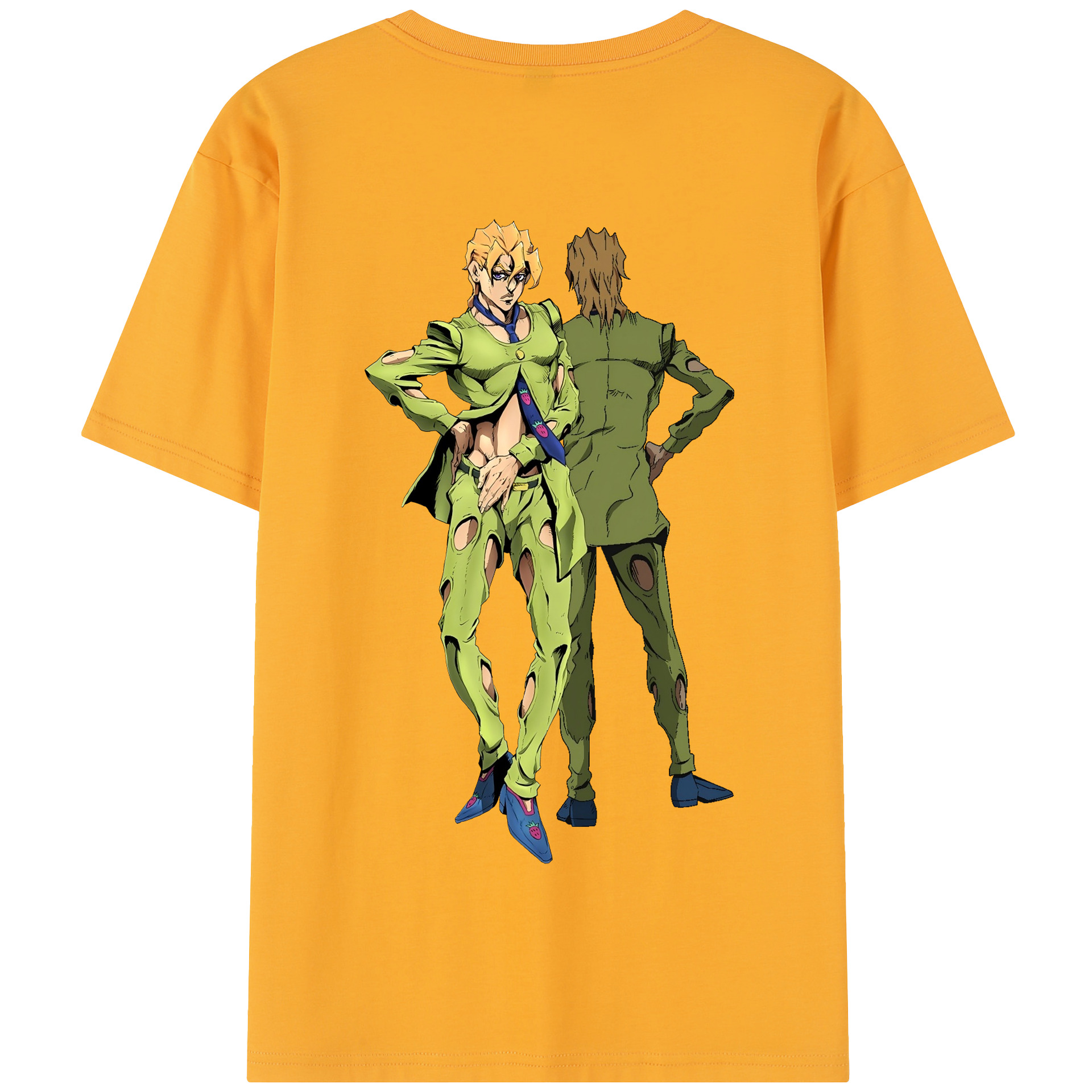 （画像用） ジョジョの奇妙な冒険 パンナコッタ?フー JoJo's Bizarre Adventure Pannacotta Fugo 綿100％半袖Tシャツ（背面プリント）