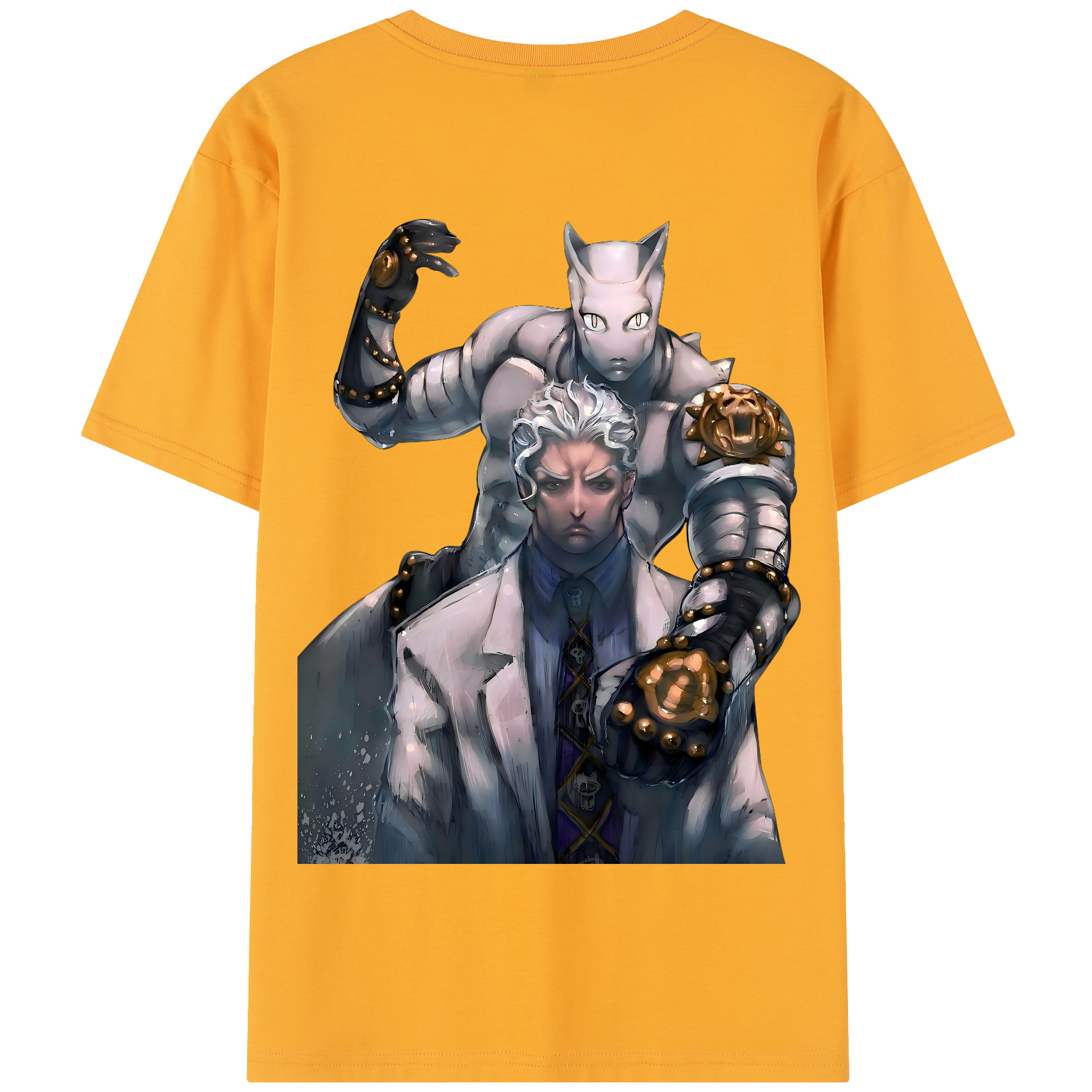 （画像用） ジョジョの奇妙な冒険 きら よしかげ JoJo's Bizarre Adventure Kira Yoshikage 綿100％半袖Tシャツ（背面プリント）