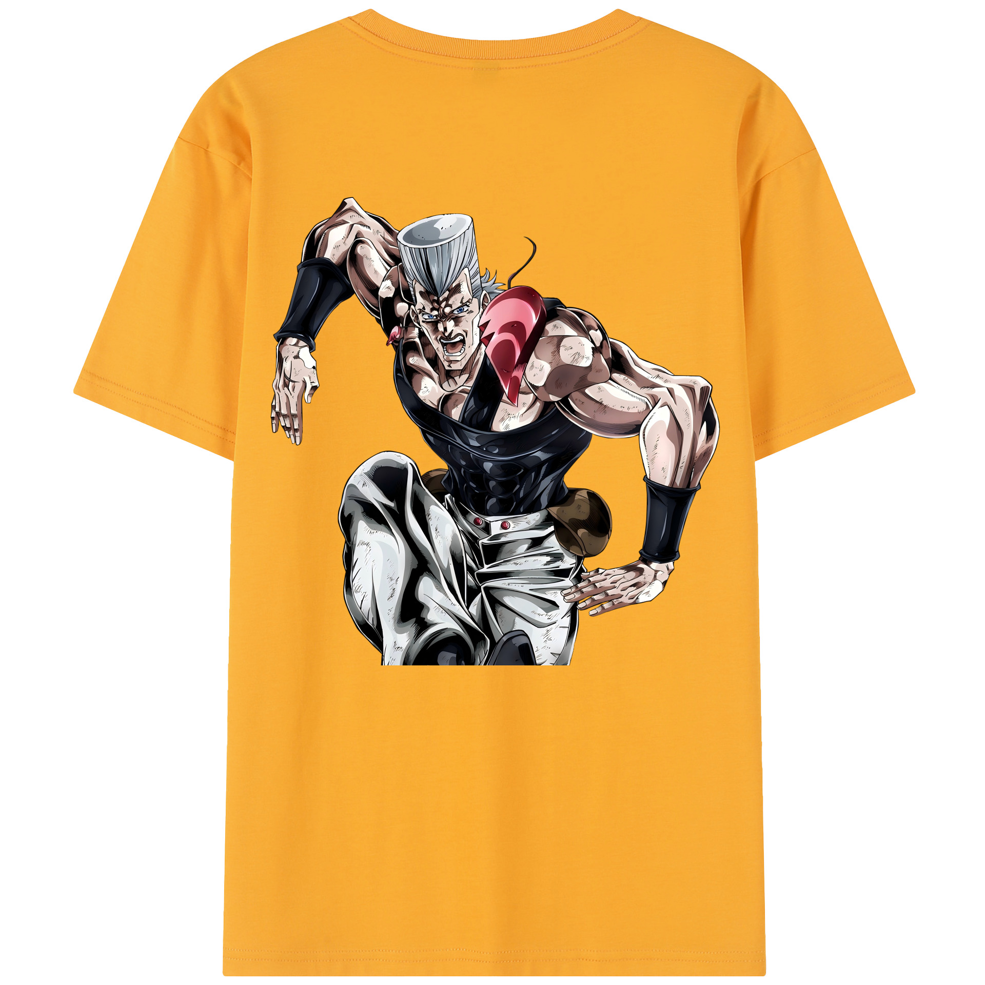 （画像用） ジョジョの奇妙な冒険 ジャン＝ピエール?ポルナレフ JoJo's Bizarre Adventure Jan Pierre Polnareff 綿100％半袖Tシャツ（背面プリント）