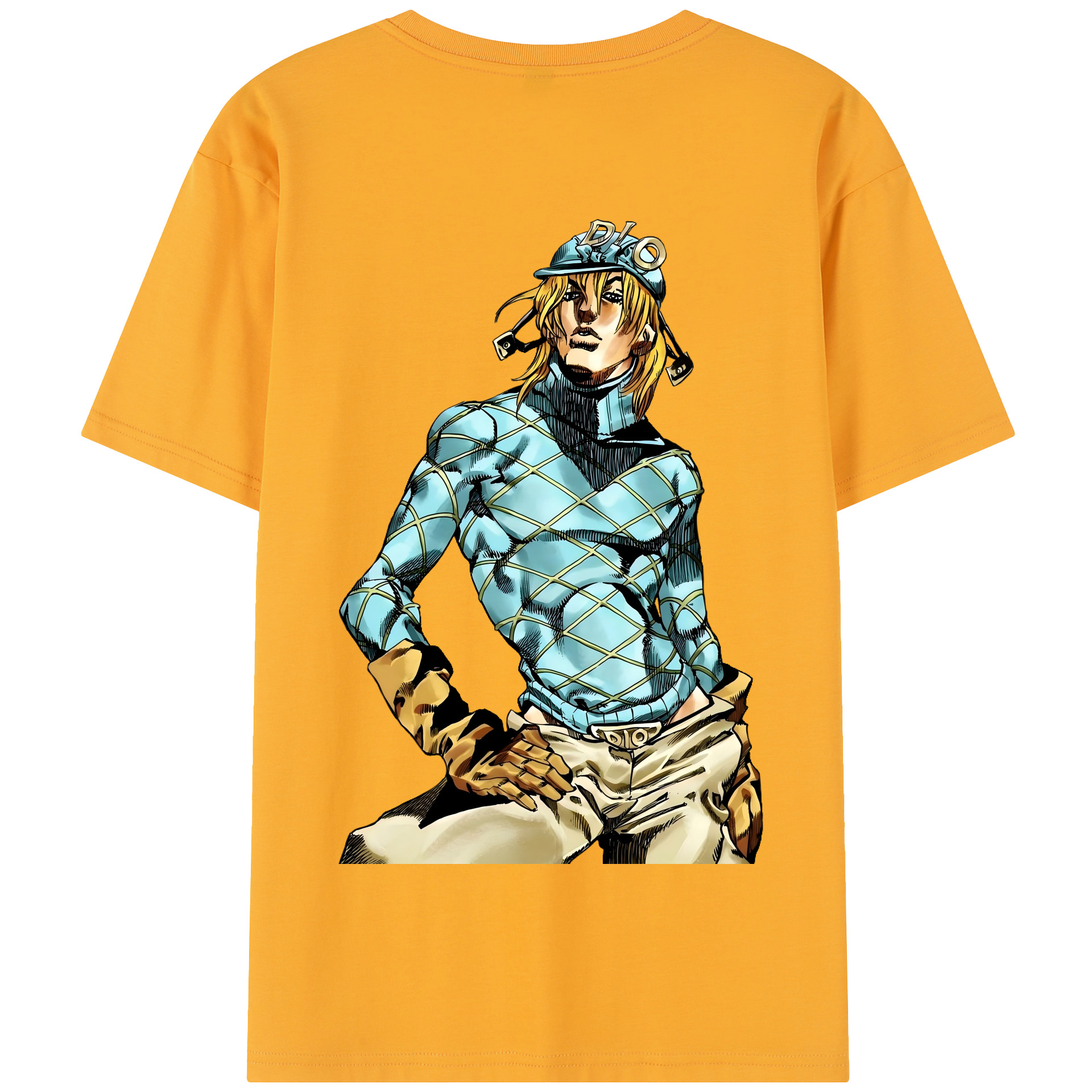 （画像用） ジョジョの奇妙な冒険 ディオ?ブランドー JoJo's Bizarre Adventure Dio Brando 綿100％半袖Tシャツ（背面プリント）