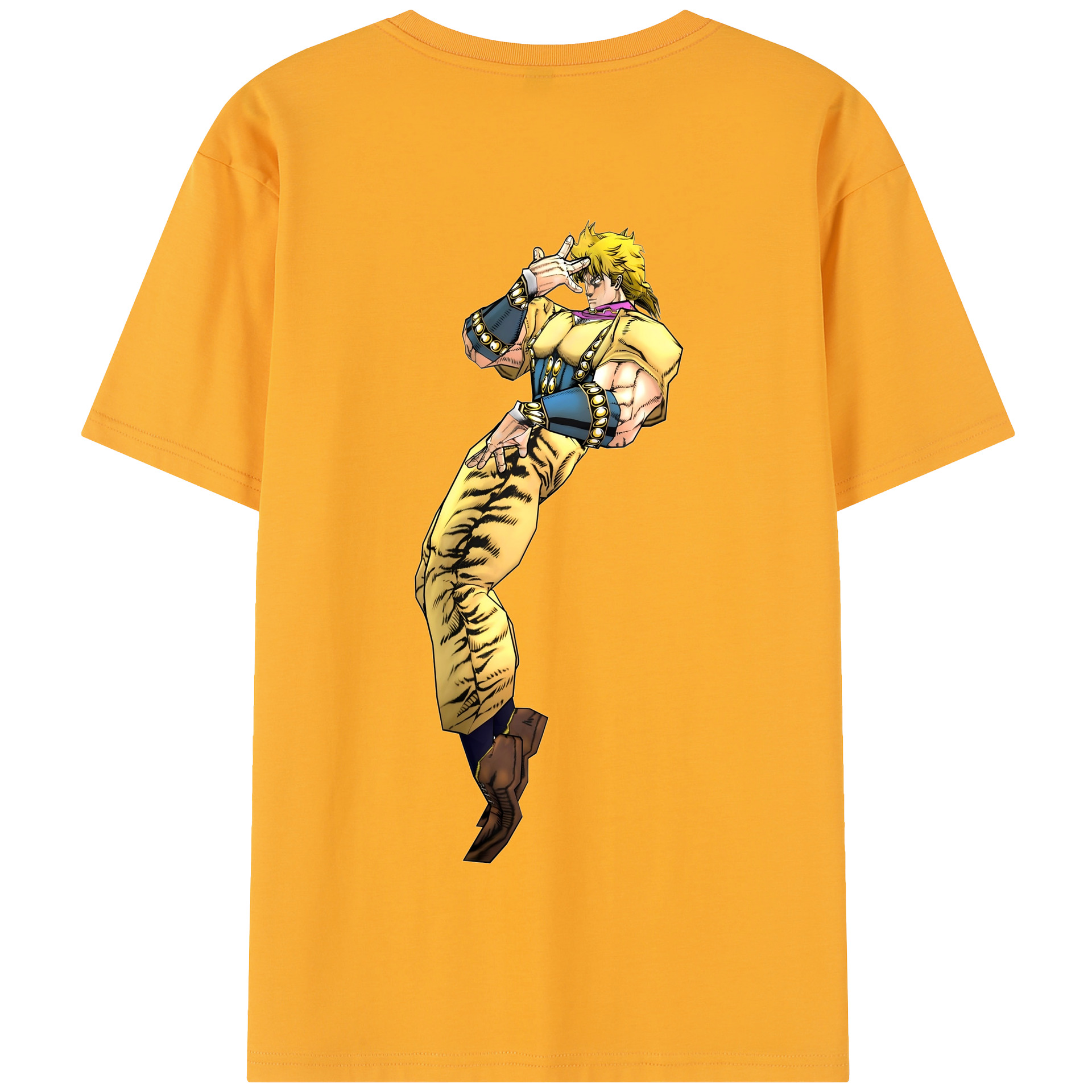 （画像用） ジョジョの奇妙な冒険 ディオ?ブランドー JoJo's Bizarre Adventure Dio Brando 綿100％半袖Tシャツ（背面プリント）
