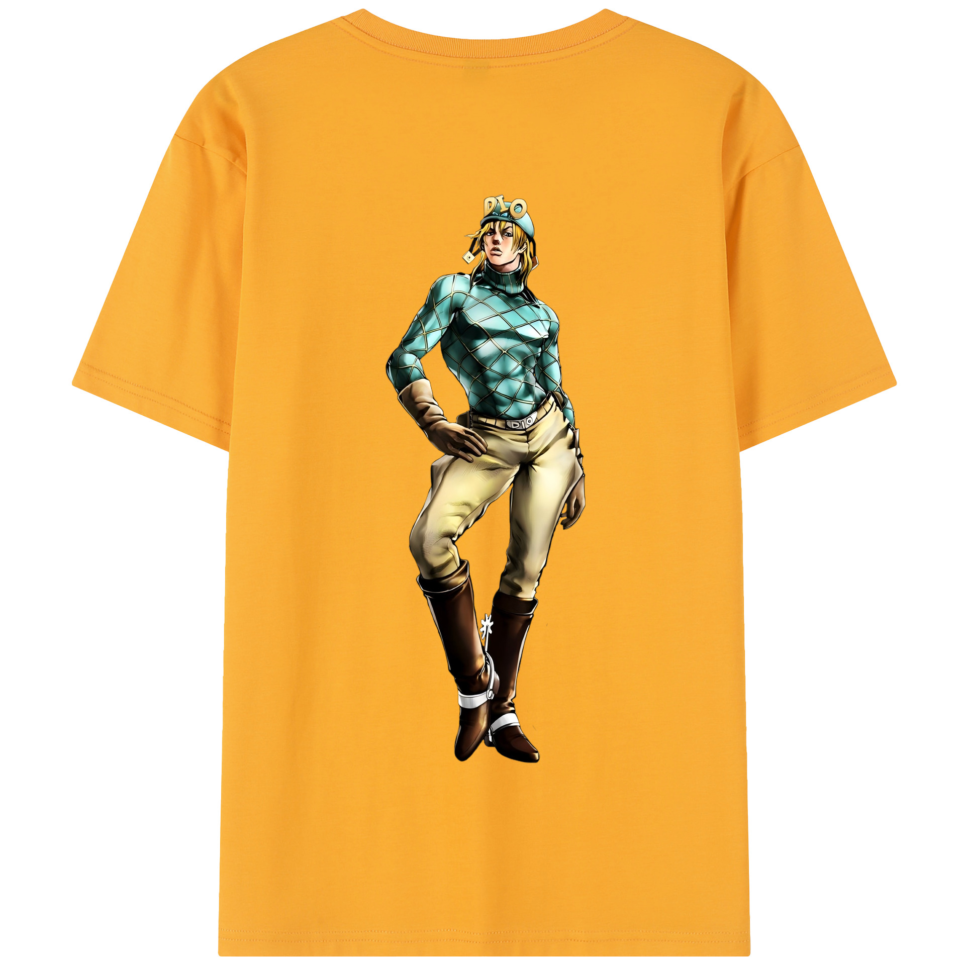 （画像用） ジョジョの奇妙な冒険 ディオ?ブランドー JoJo's Bizarre Adventure Dio Brando 綿100％半袖Tシャツ（背面プリント）