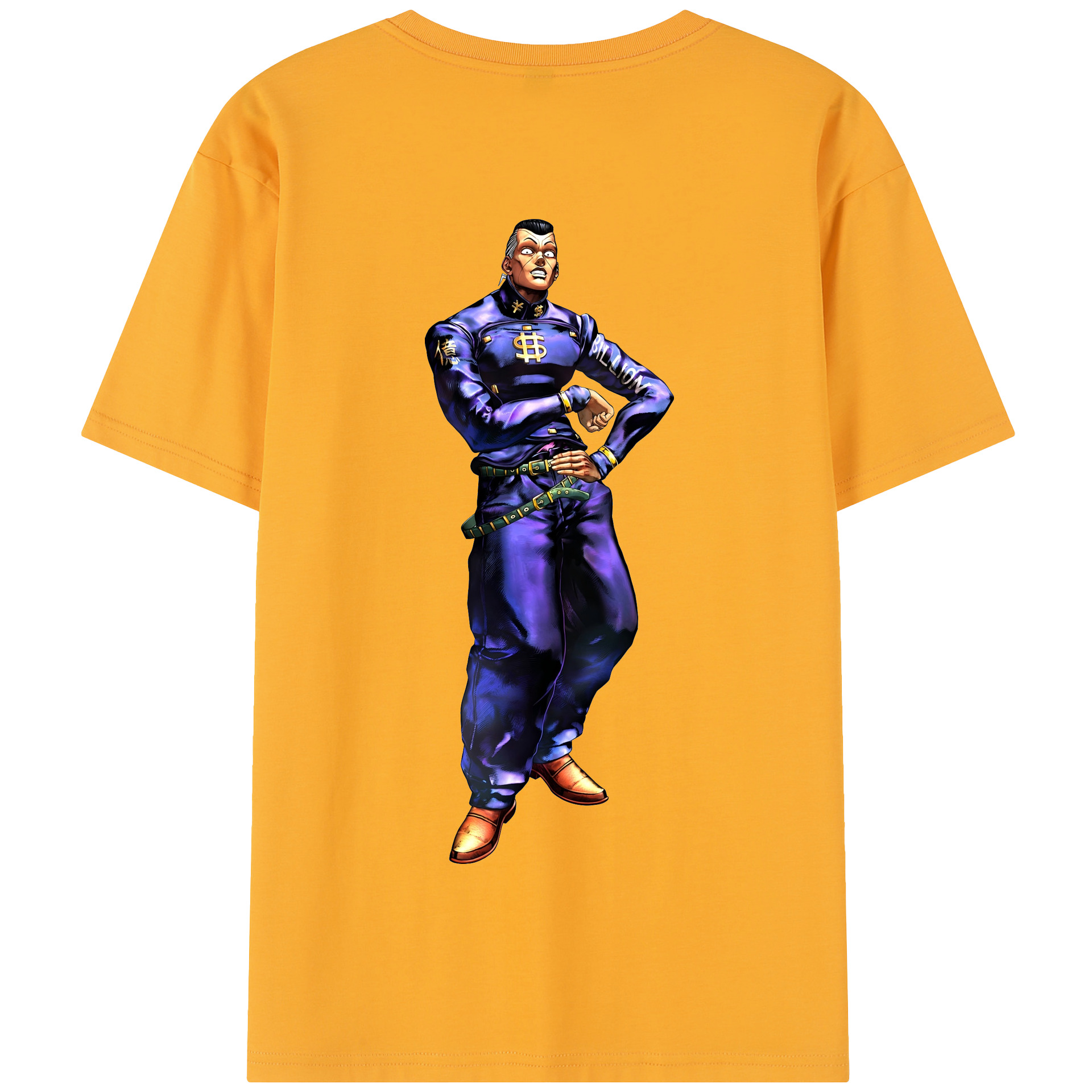 （画像用） ジョジョの奇妙な冒険 虹村億泰 にじむら おくやす JoJo's Bizarre Adventure Nijimura Okuyasu 綿100％半袖Tシャツ（背面プリント）