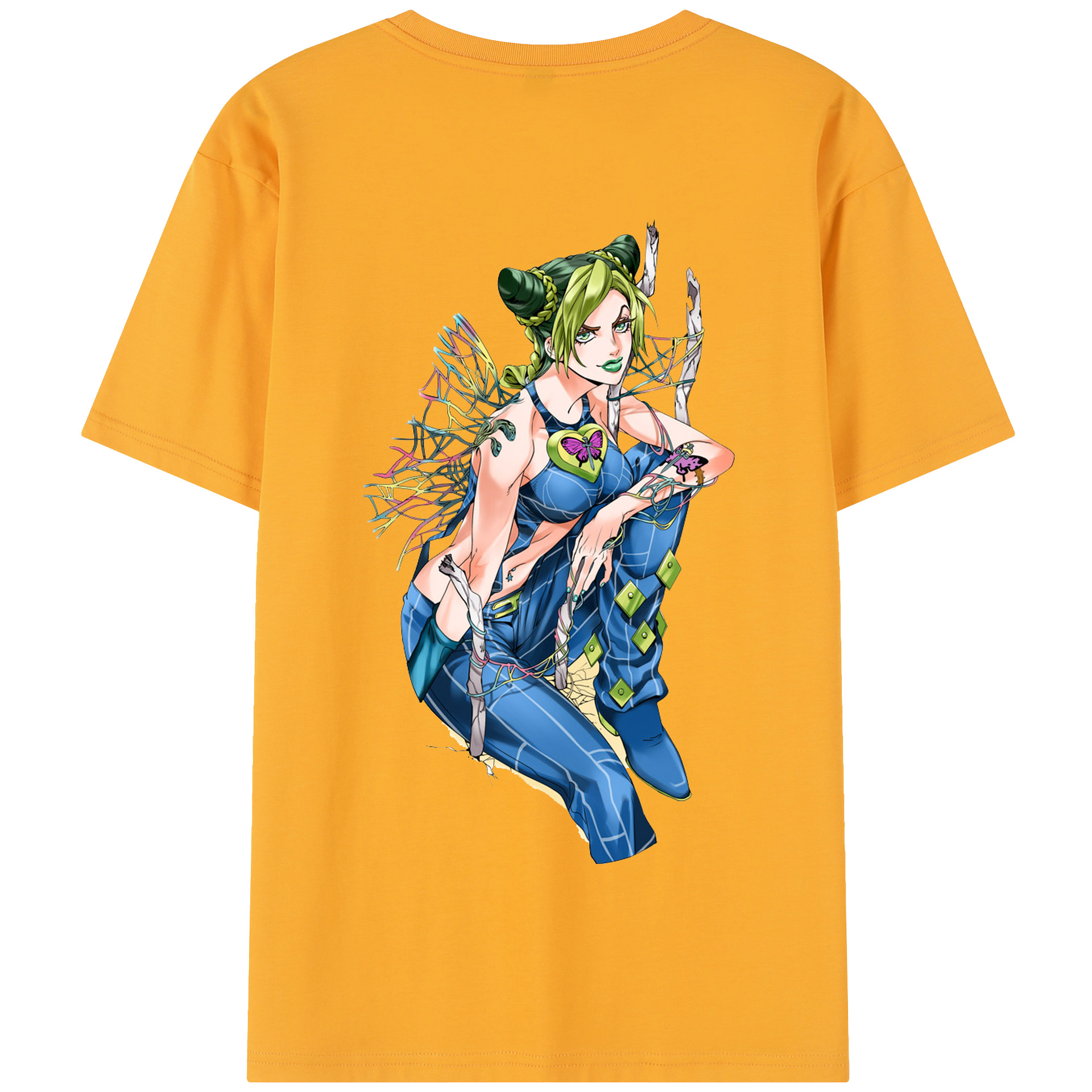 （画像用） "ジョジョの奇妙な冒険 くうじょう ジョリーン JoJo's Bizarre Adventure Jolyne Cujoh " 綿100％半袖Tシャツ（背面プリント）