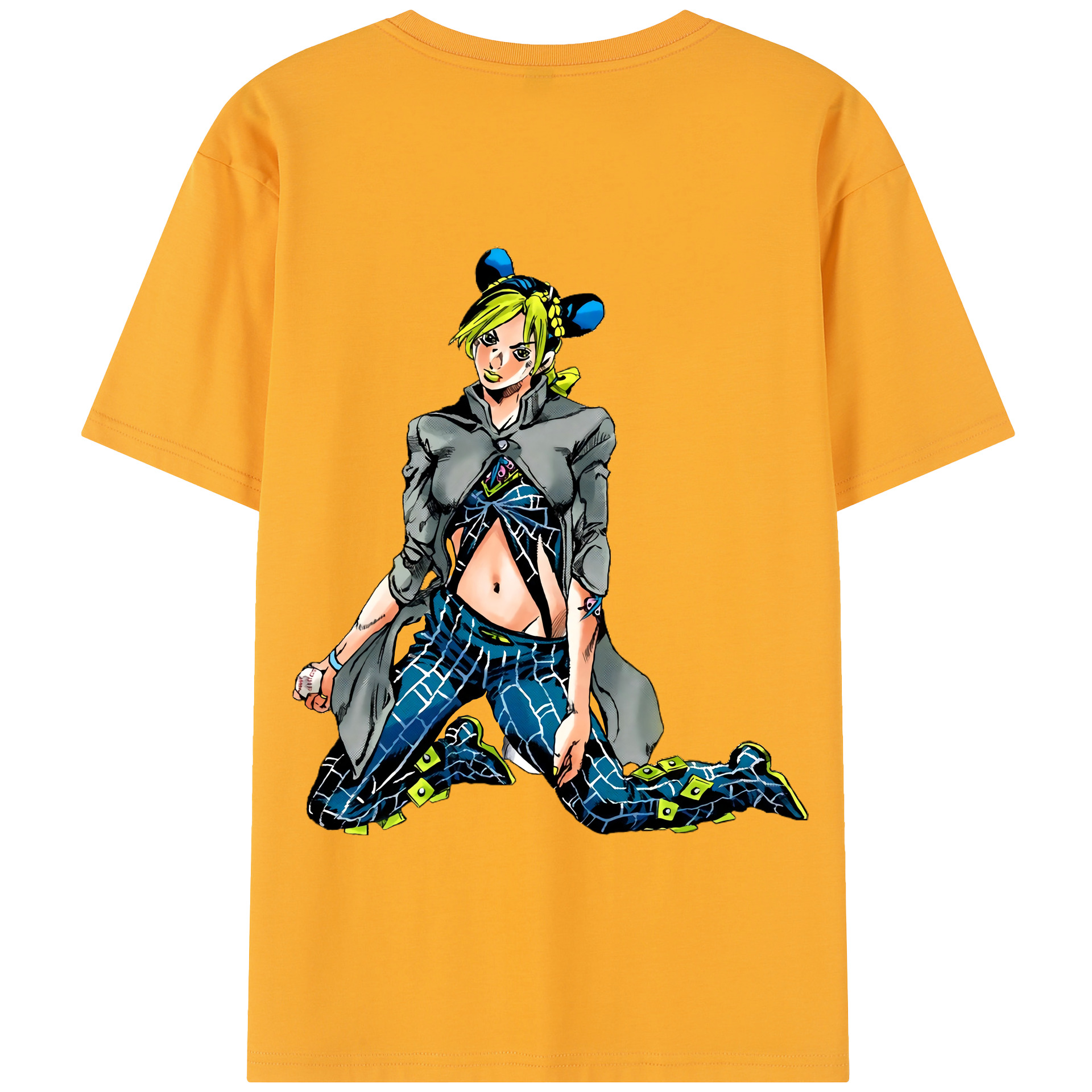 （画像用） "ジョジョの奇妙な冒険 くうじょう ジョリーン JoJo's Bizarre Adventure Jolyne Cujoh " 綿100％半袖Tシャツ（背面プリント）