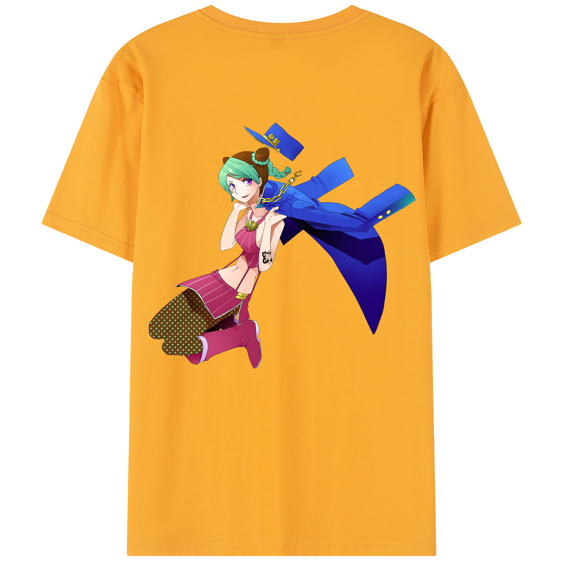 （画像用） "ジョジョの奇妙な冒険 くうじょう ジョリーン JoJo's Bizarre Adventure Jolyne Cujoh " 綿100％半袖Tシャツ（背面プリント）