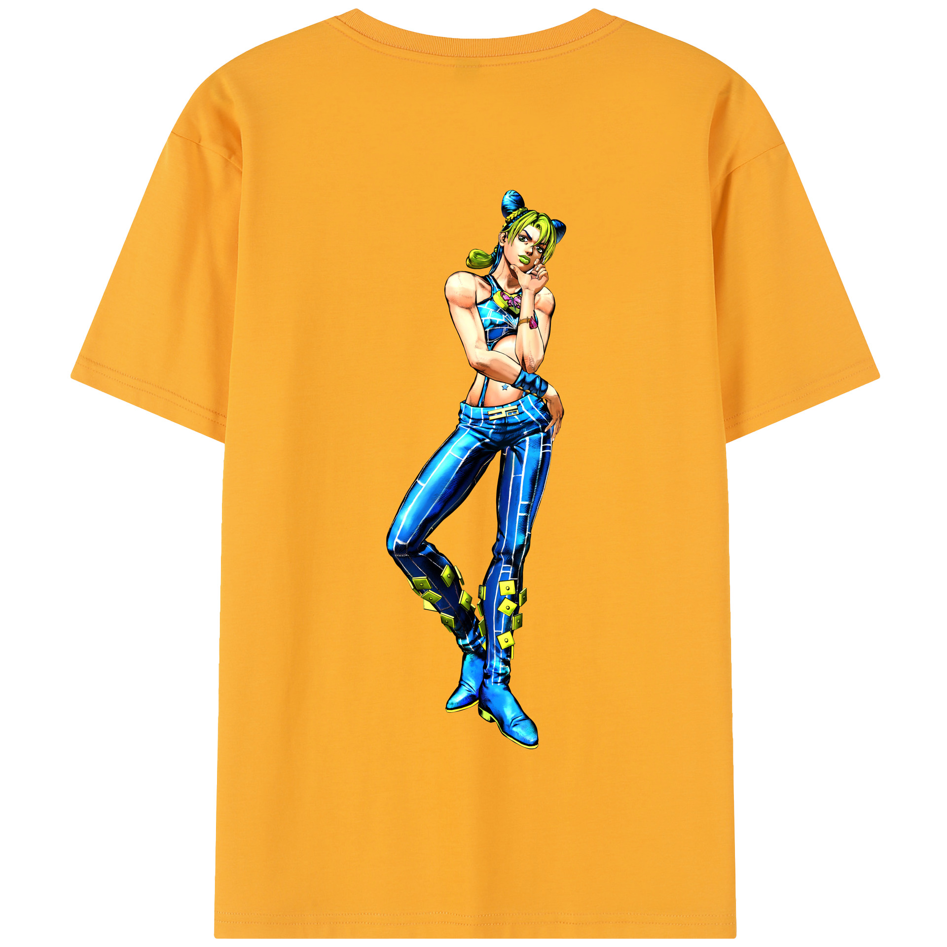 （画像用） "ジョジョの奇妙な冒険 くうじょう ジョリーン JoJo's Bizarre Adventure Jolyne Cujoh " 綿100％半袖Tシャツ（背面プリント）
