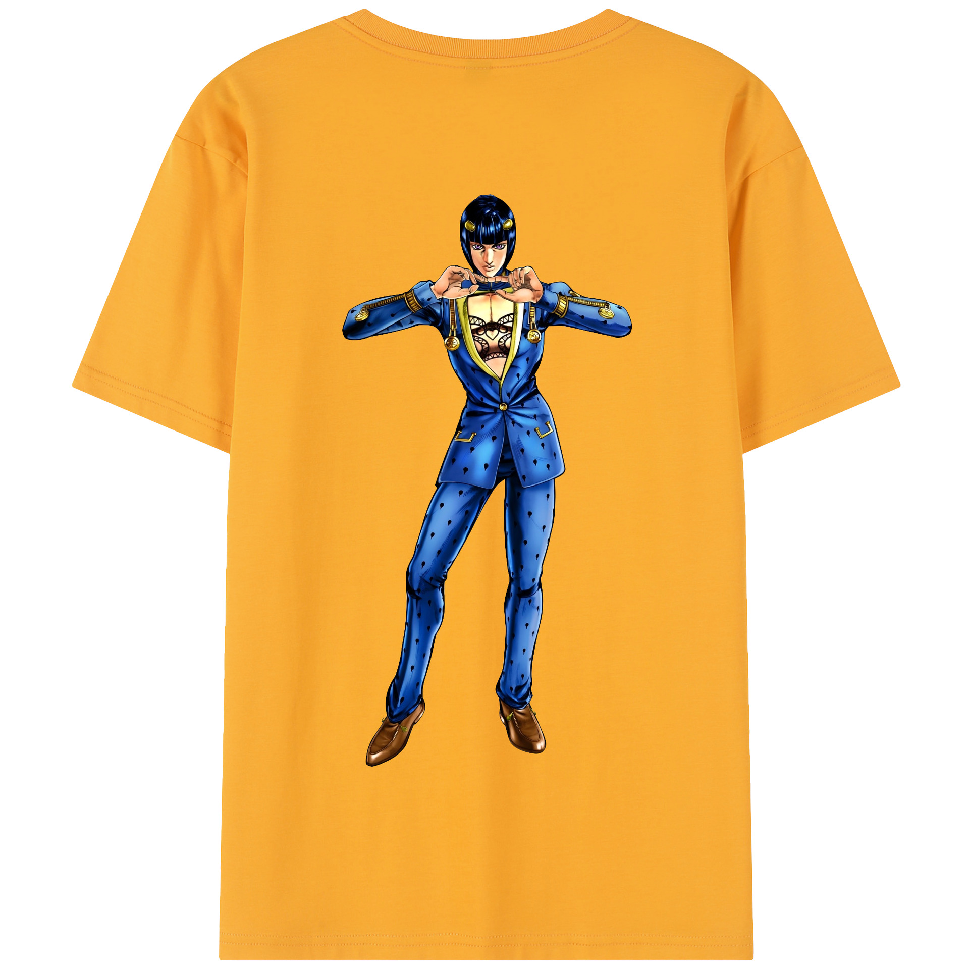 （画像用） ジョジョの奇妙な冒険 ブローノ?ブチャラティ JoJo's Bizarre Adventure Bruno Bucciarati 綿100％半袖Tシャツ（背面プリント）